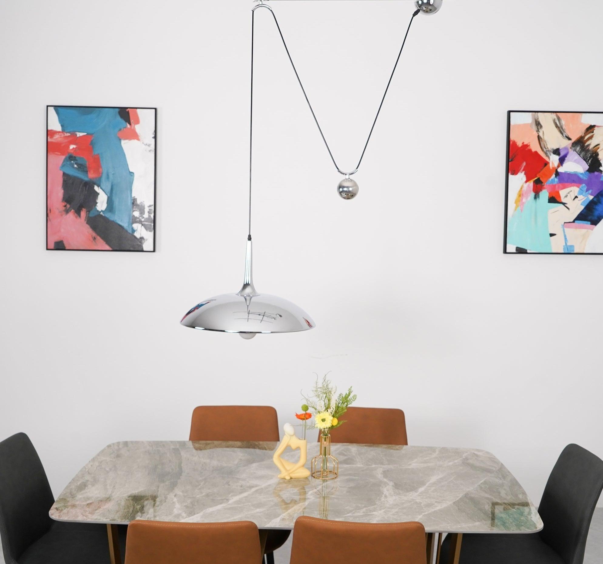Lustra Pendant Lamp Adjustable for Living Room-Neutral Decor