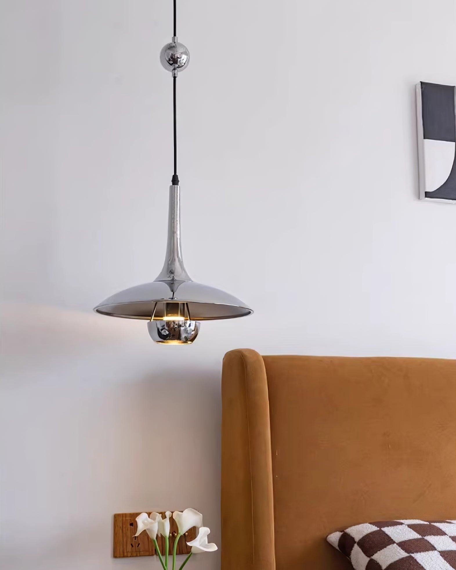 Lustra Pendant Lamp Adjustable for Living Room-Neutral Decor