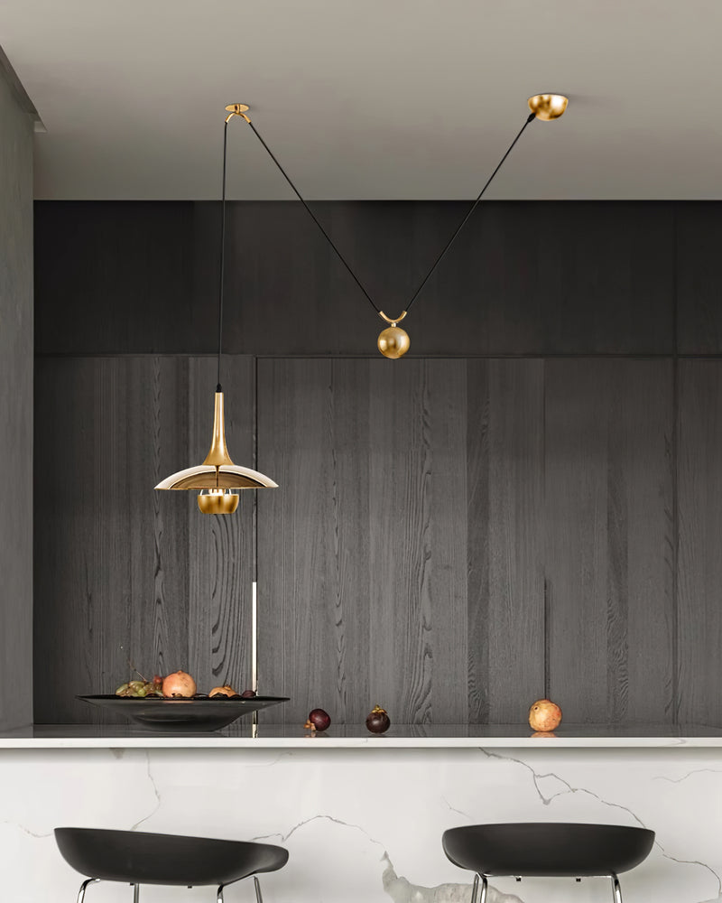 Lustra Pendant Lamp Adjustable for Living Room-Neutral Decor