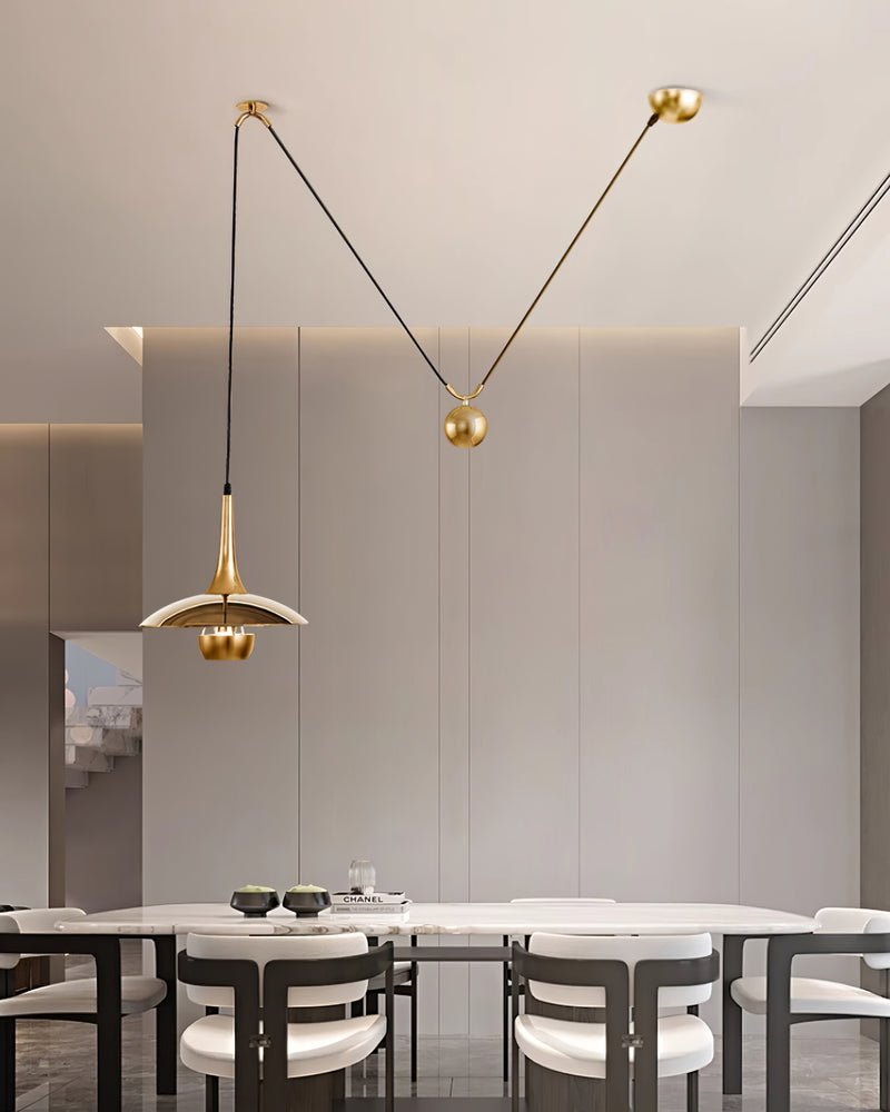 Lustra Pendant Lamp Adjustable for Living Room-Neutral Decor