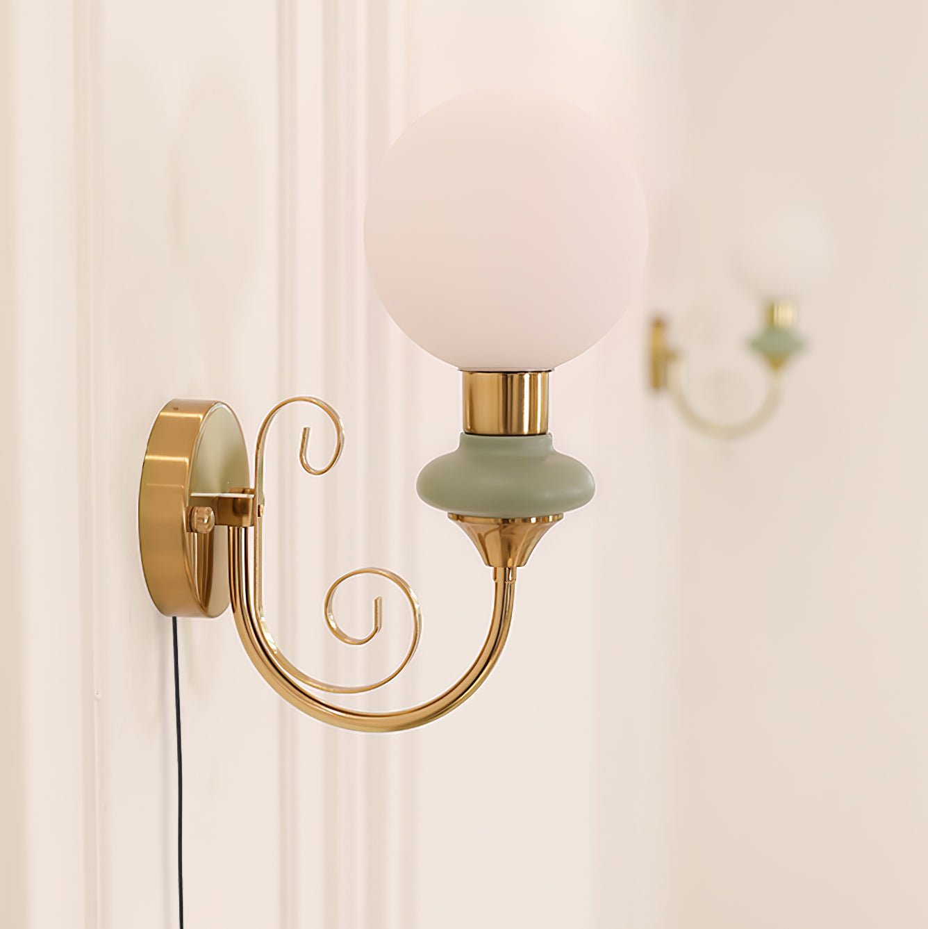 Whirl Chic Plug-in Wall Lamp-Neutral Decor