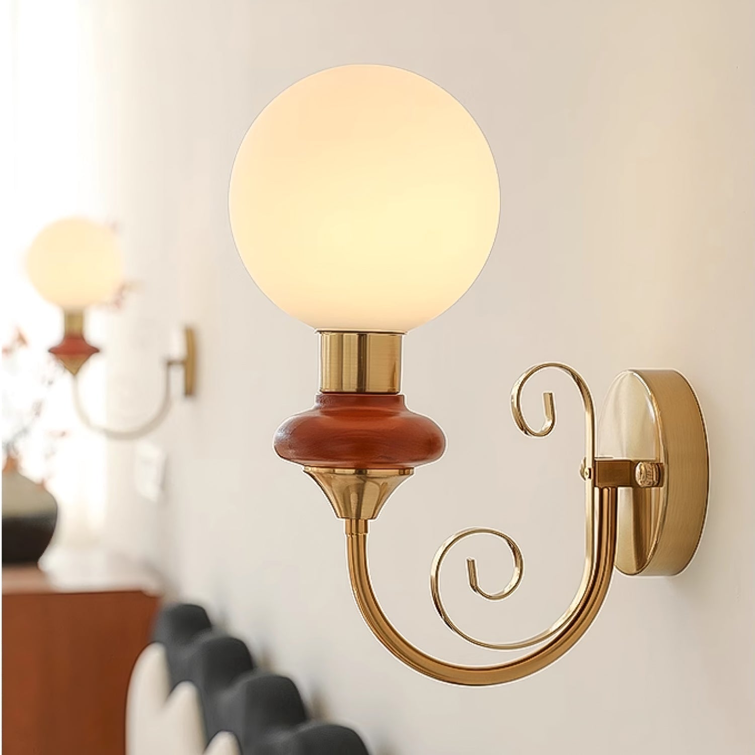 Whirl Chic Plug-in Wall Lamp-Neutral Decor