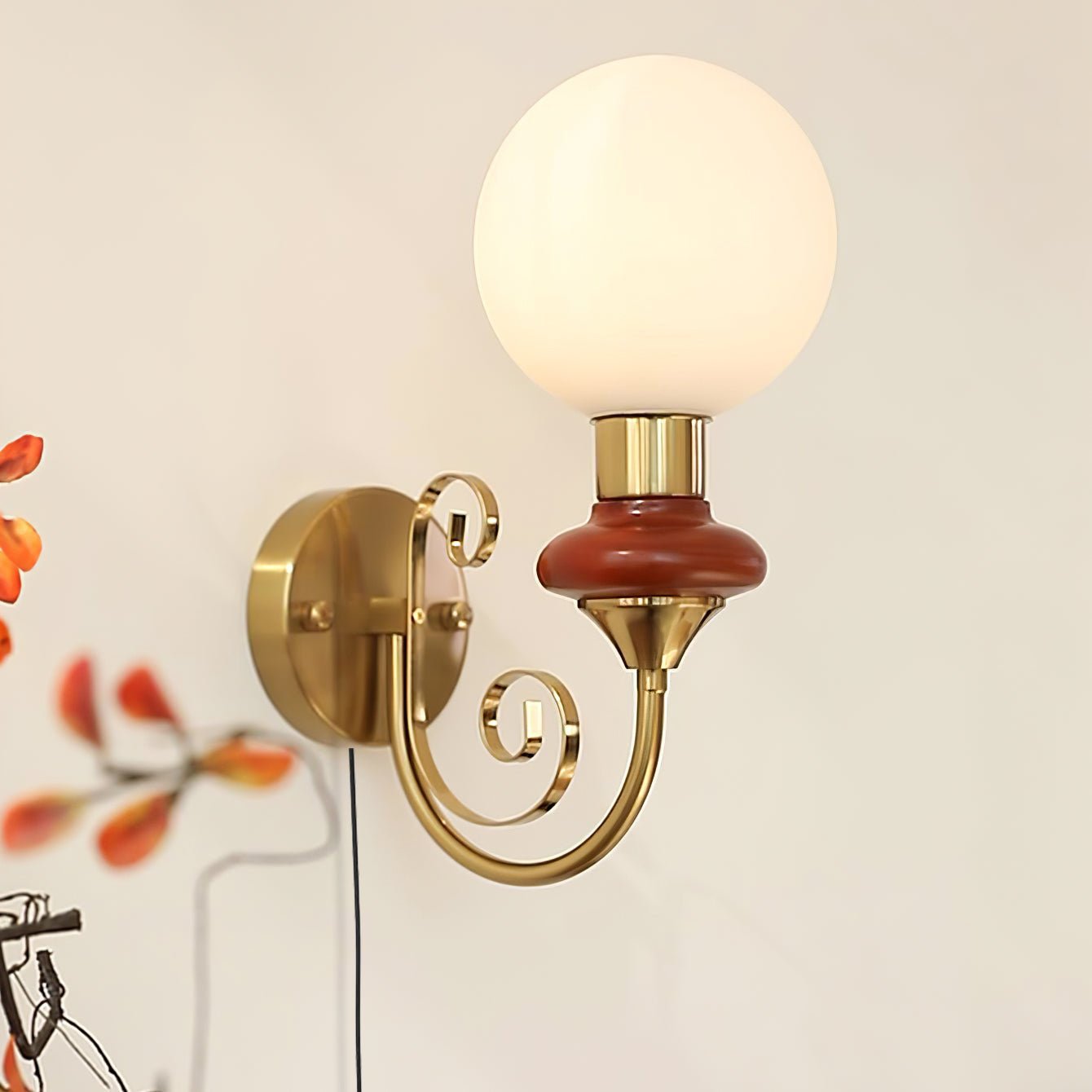 Whirl Chic Plug-in Wall Lamp-Neutral Decor