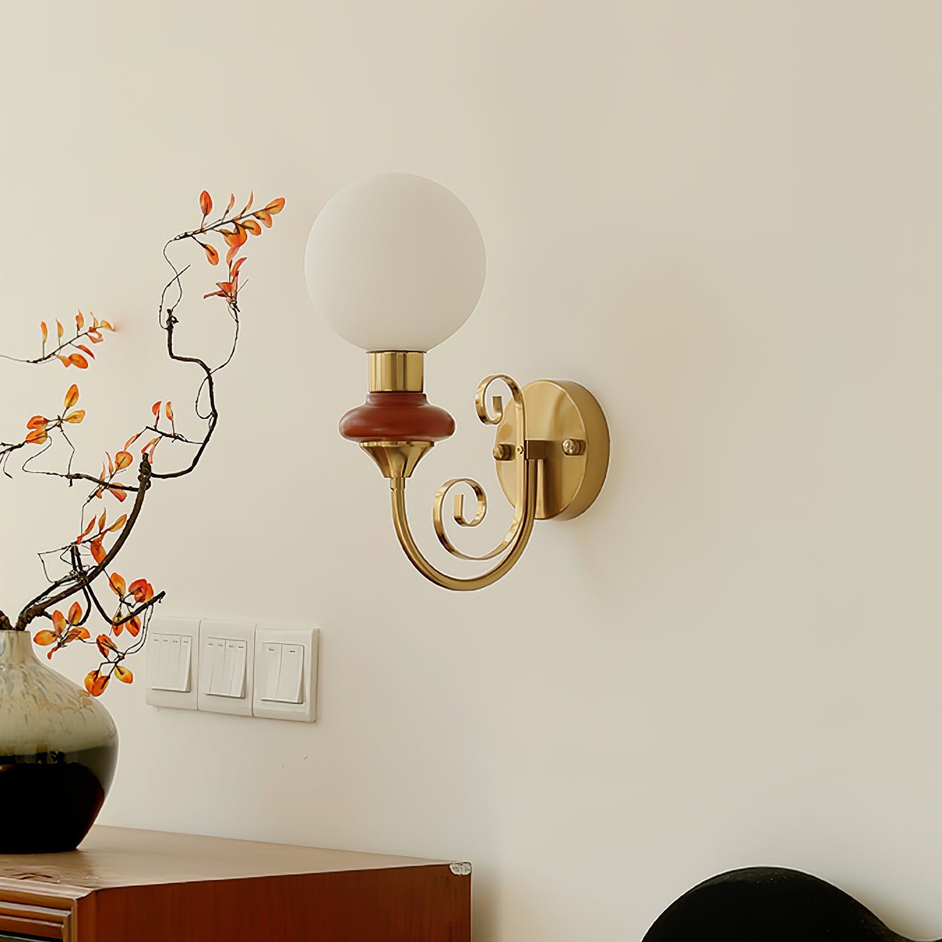 Whirl Chic Plug-in Wall Lamp-Neutral Decor