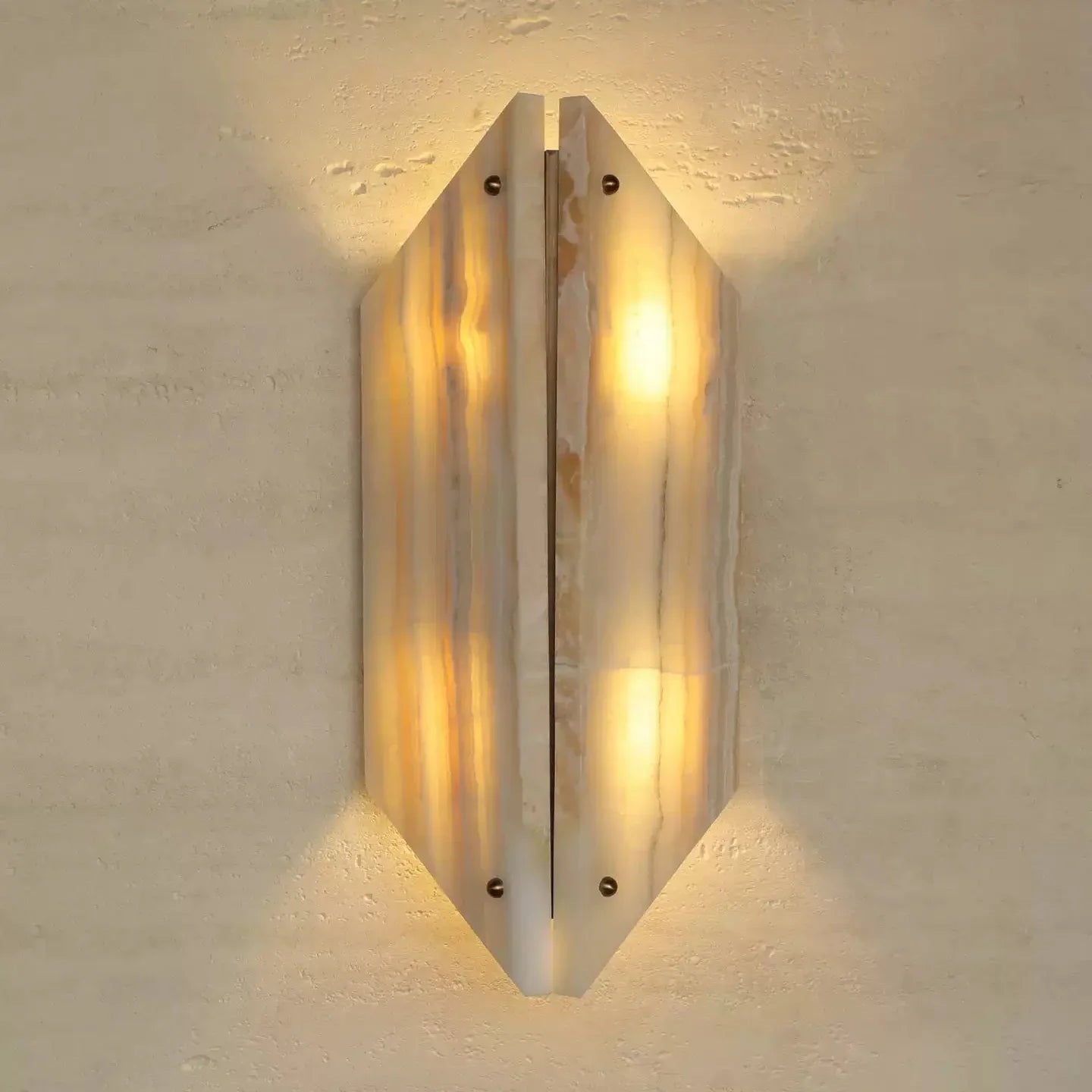 Zynx Modern White Alabaste Crest Wall Lamp-Neutral Decor