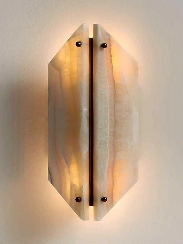 Zynx Modern White Alabaste Crest Wall Lamp-Neutral Decor