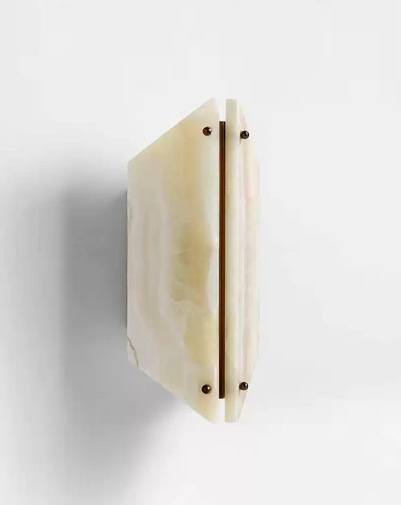 Zynx Modern White Alabaste Crest Wall Lamp-Neutral Decor