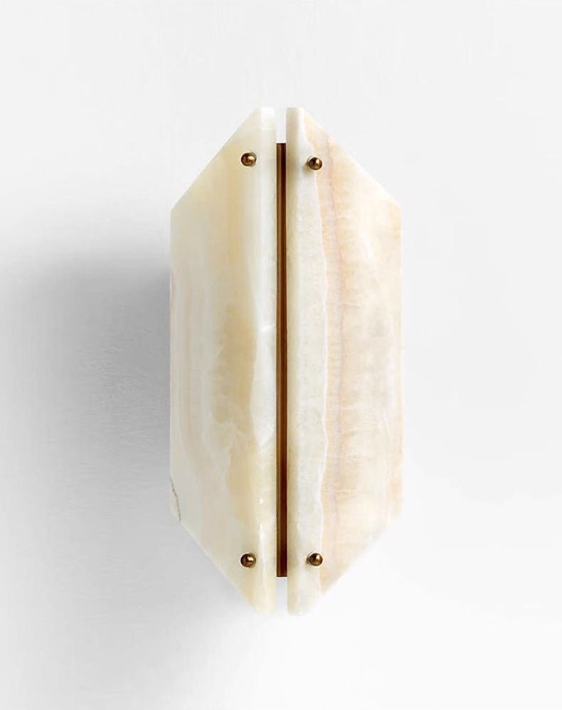 Zynx Modern White Alabaste Crest Wall Lamp-Neutral Decor