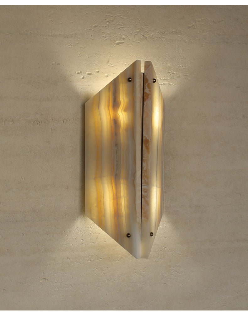 Zynx Modern White Alabaste Crest Wall Lamp-Neutral Decor