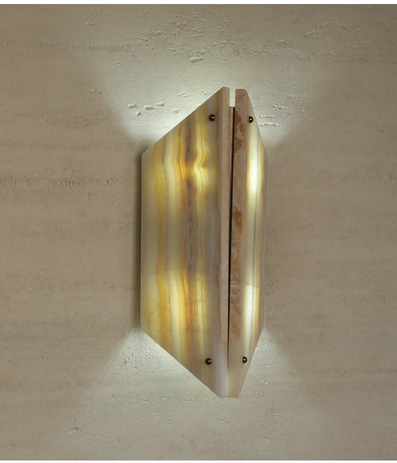 Zynx Modern White Alabaste Crest Wall Lamp-Neutral Decor
