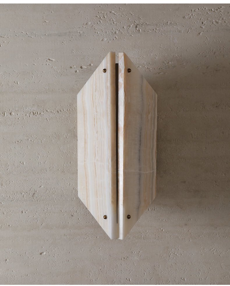 Zynx Modern White Alabaste Crest Wall Lamp-Neutral Decor