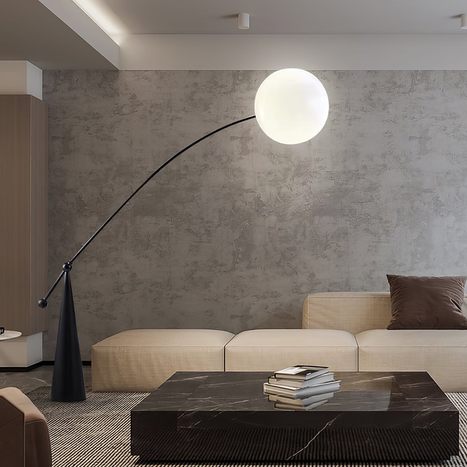 Ortalil Modern Arc Floor Lamp-Neutral Decor