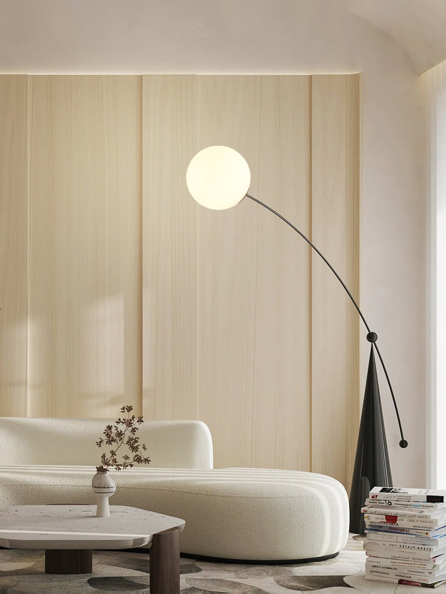 Ortalil Modern Arc Floor Lamp-Neutral Decor