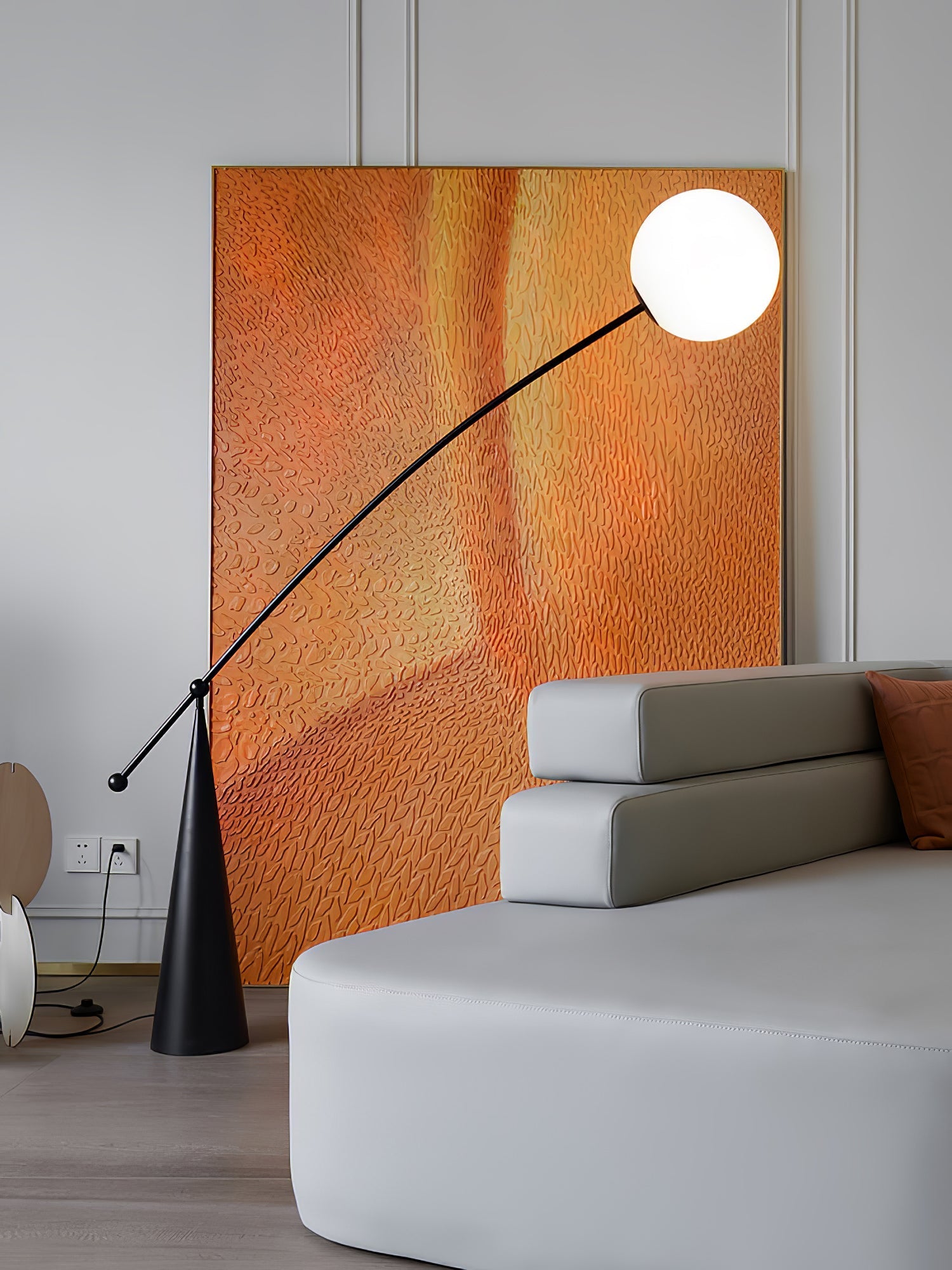 Ortalil Modern Arc Floor Lamp-Neutral Decor