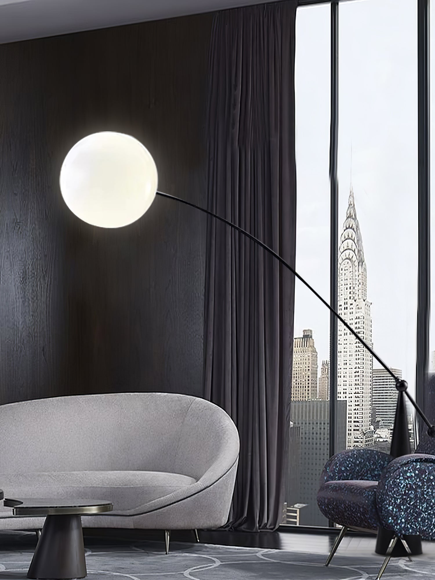 Ortalil Modern Arc Floor Lamp-Neutral Decor