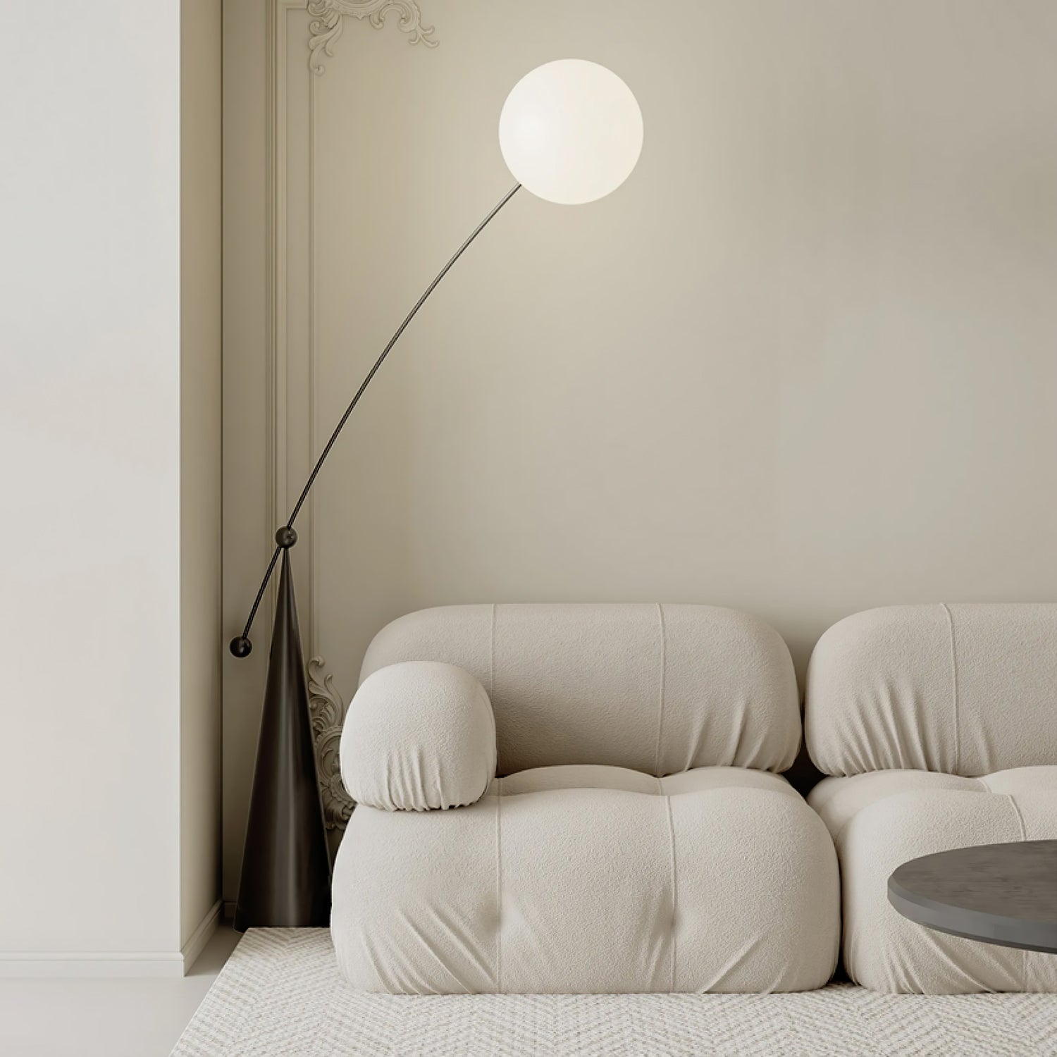 Ortalil Modern Arc Floor Lamp-Neutral Decor