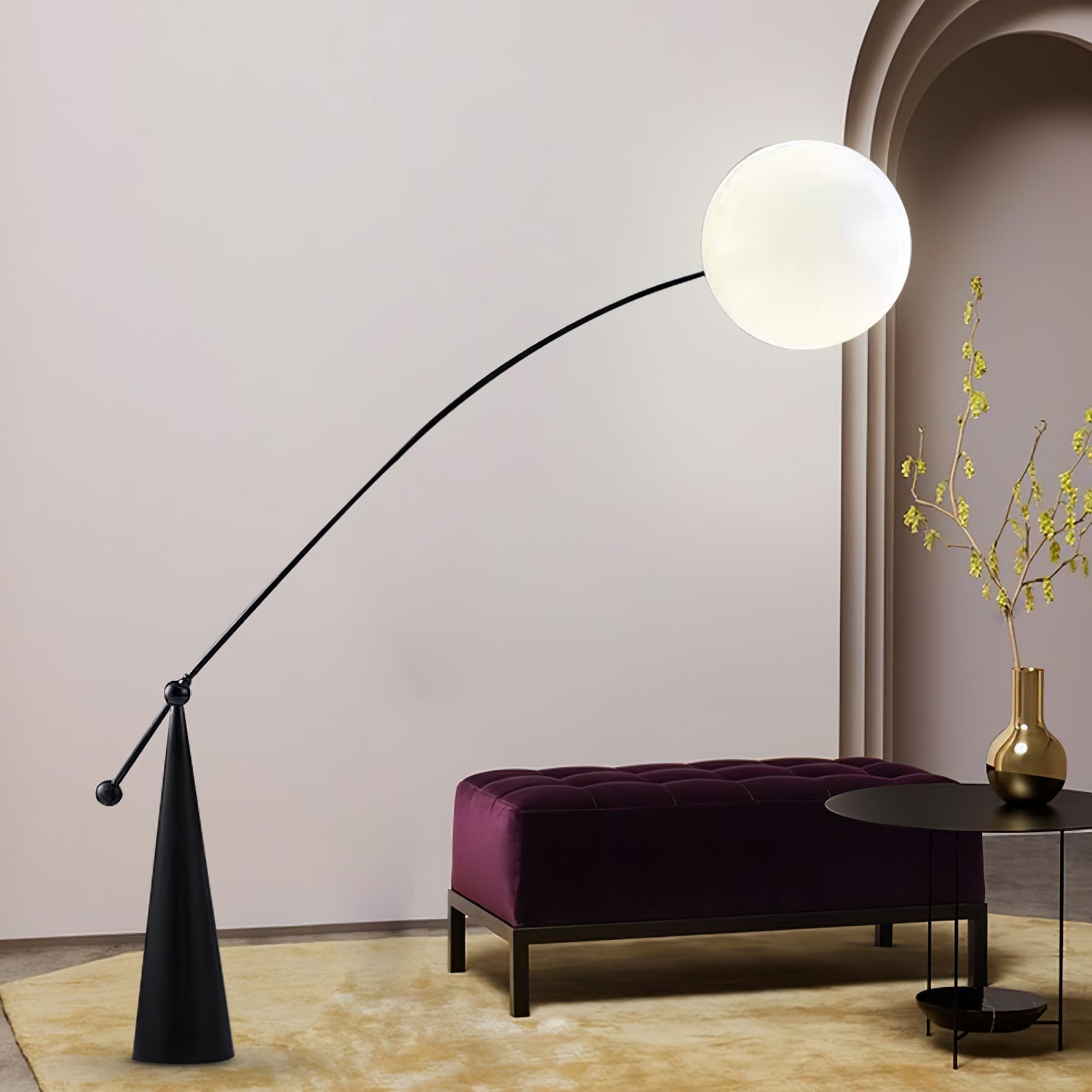 Ortalil Modern Arc Floor Lamp-Neutral Decor