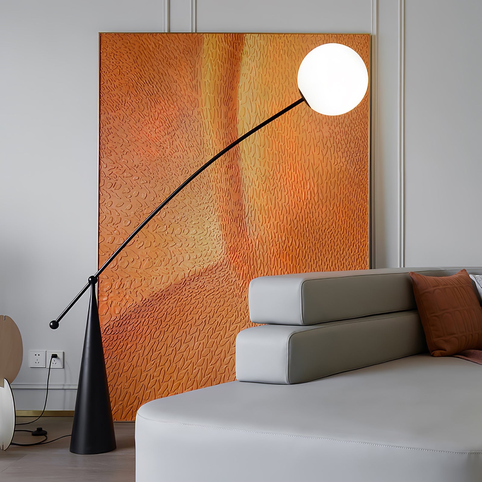Ortalil Modern Arc Floor Lamp-Neutral Decor