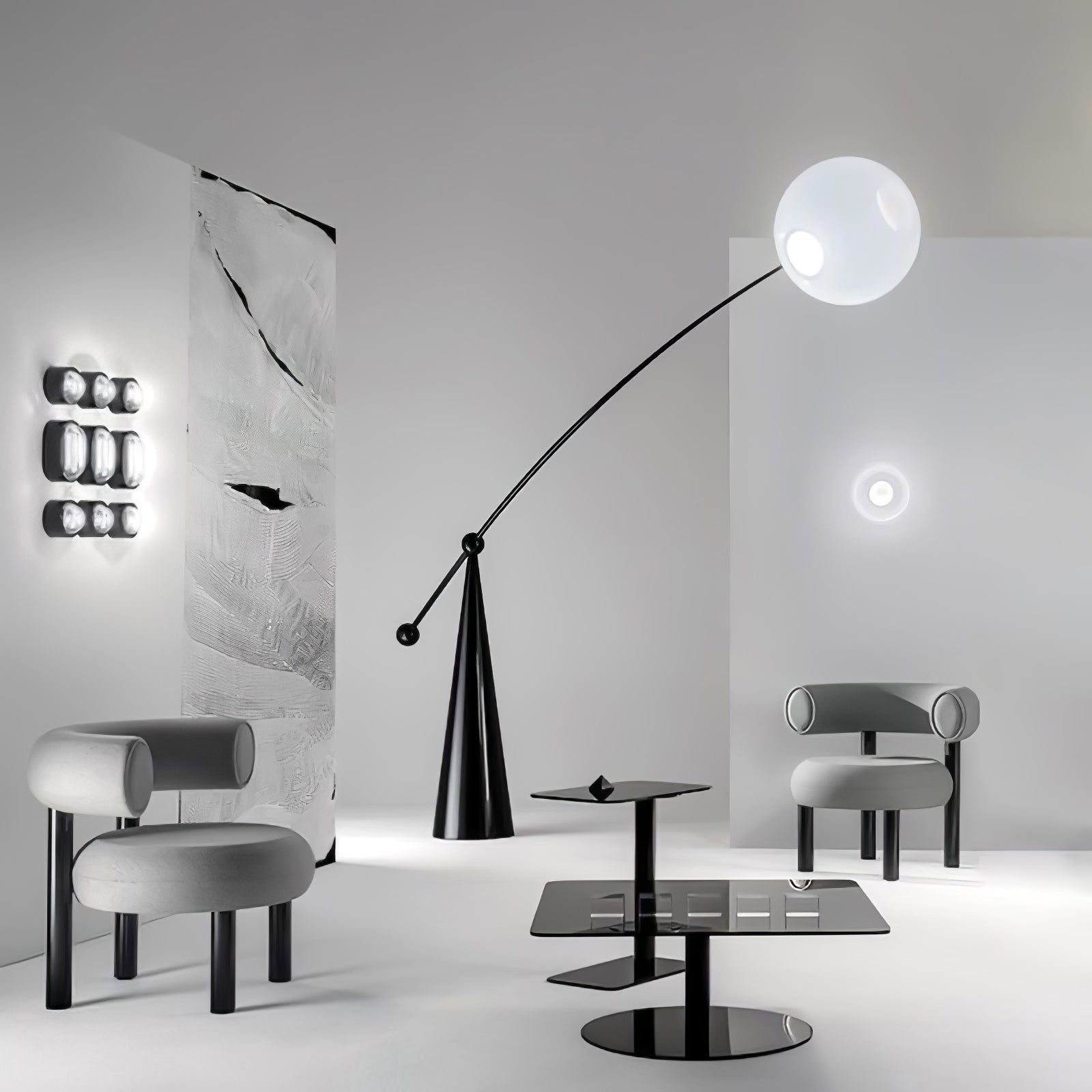 Ortalil Modern Arc Floor Lamp-Neutral Decor