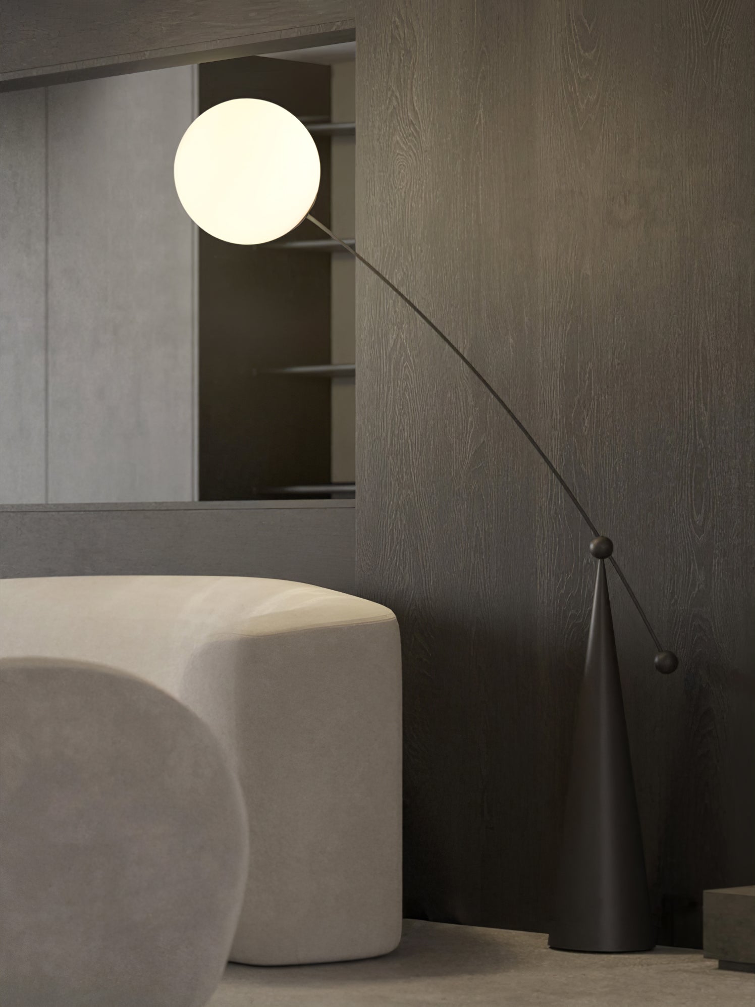Ortalil Modern Arc Floor Lamp-Neutral Decor