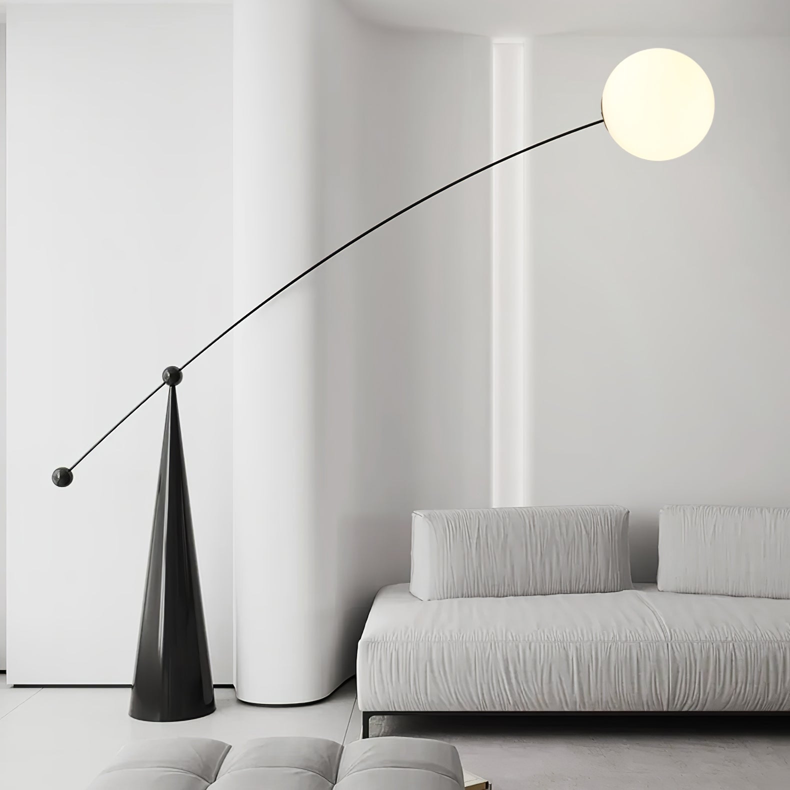 Ortalil Modern Arc Floor Lamp-Neutral Decor
