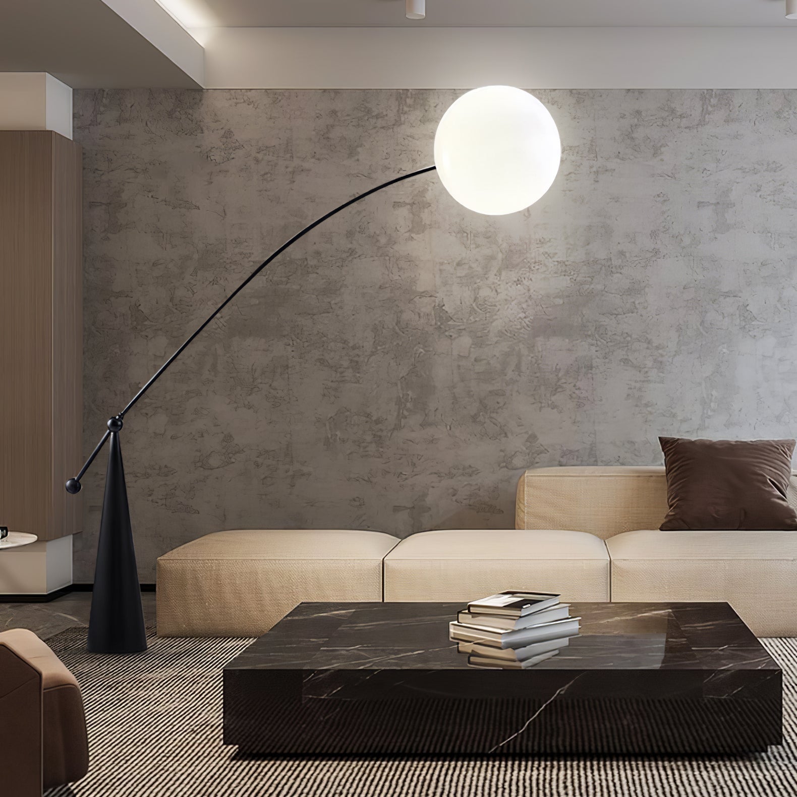 Ortalil Modern Arc Floor Lamp-Neutral Decor