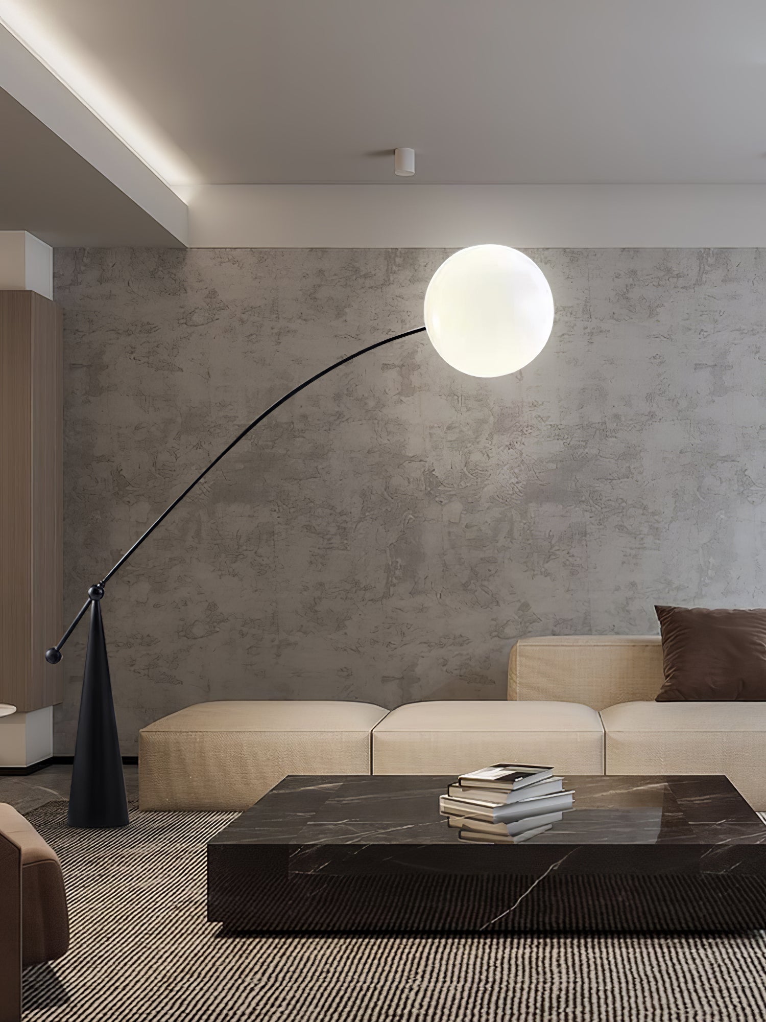 Ortalil Modern Arc Floor Lamp-Neutral Decor