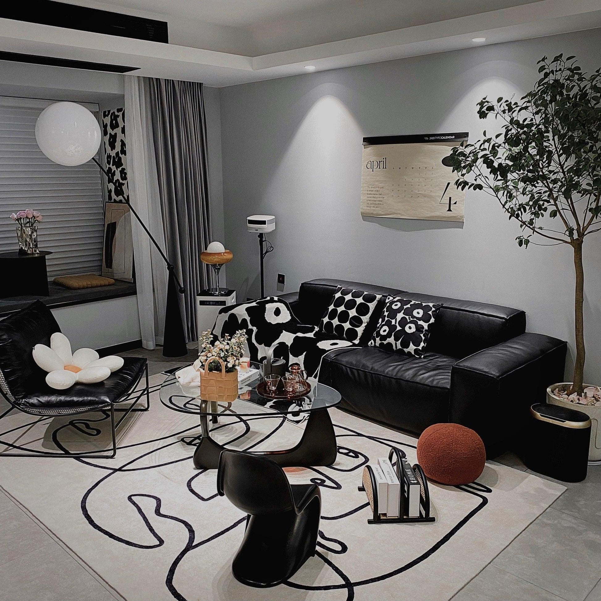 Ortalil Modern Arc Floor Lamp-Neutral Decor