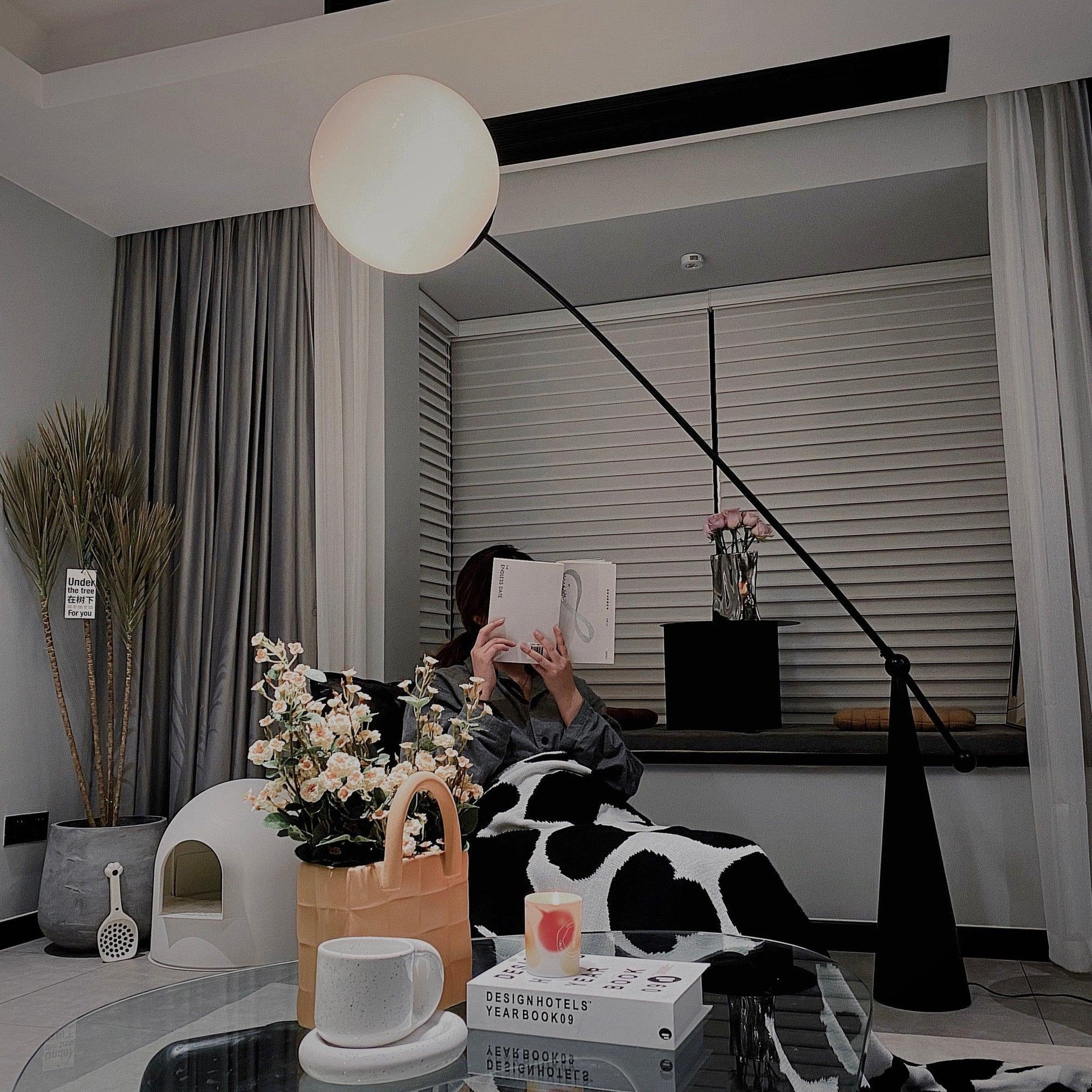 Ortalil Modern Arc Floor Lamp-Neutral Decor