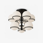 Opal Glass Globe Semiflush Chandelier-Neutral Decor