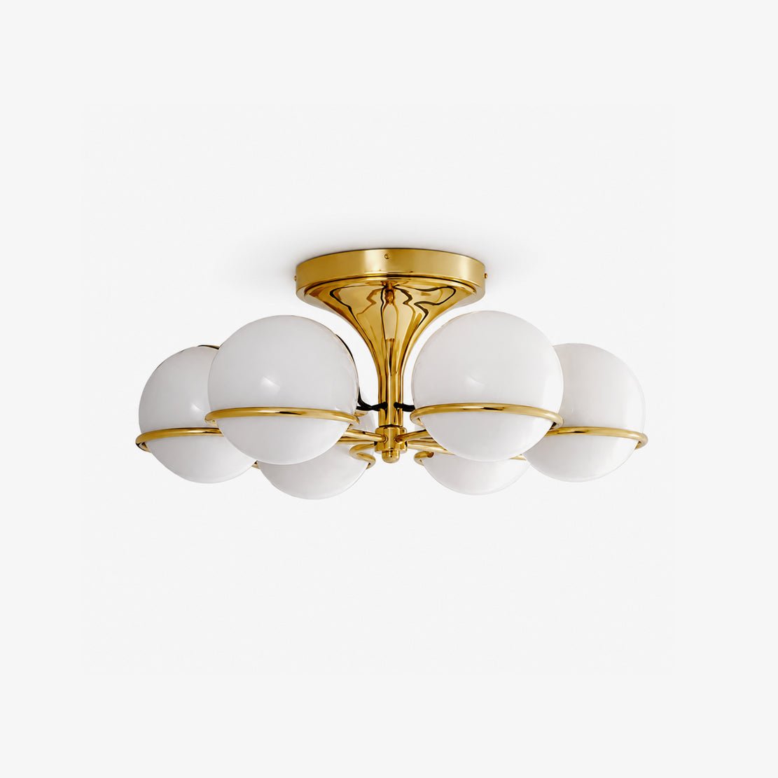Opal Glass Globe Semiflush Chandelier-Neutral Decor