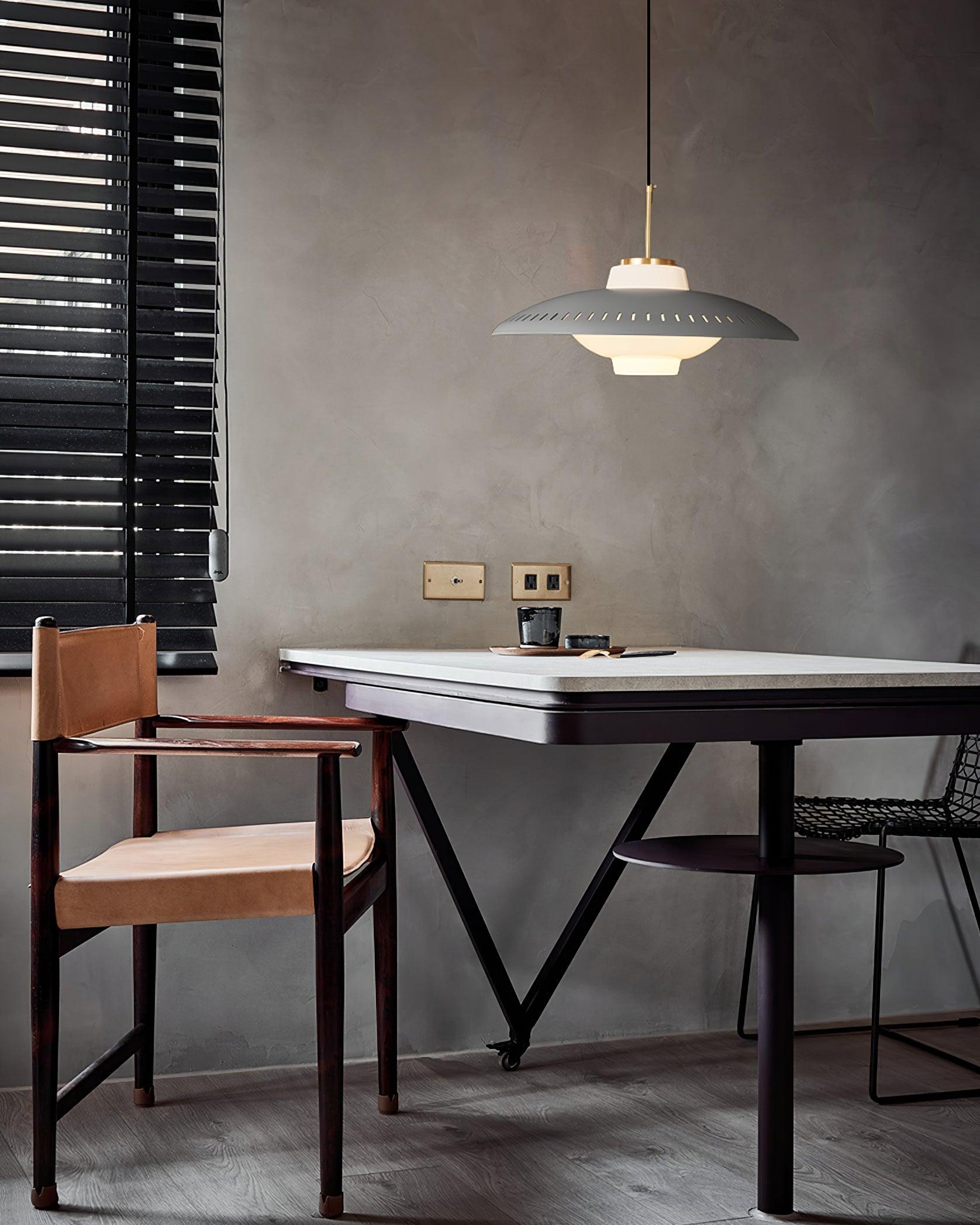 Evelo Pendant Lamp Opal Glass Wide Shade Classic-Neutral Decor