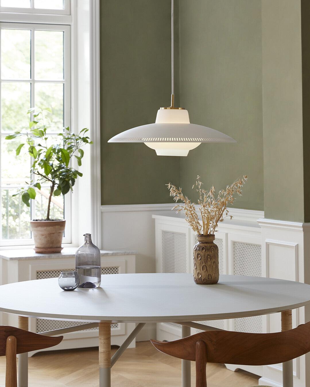 Evelo Pendant Lamp Opal Glass Wide Shade Classic-Neutral Decor