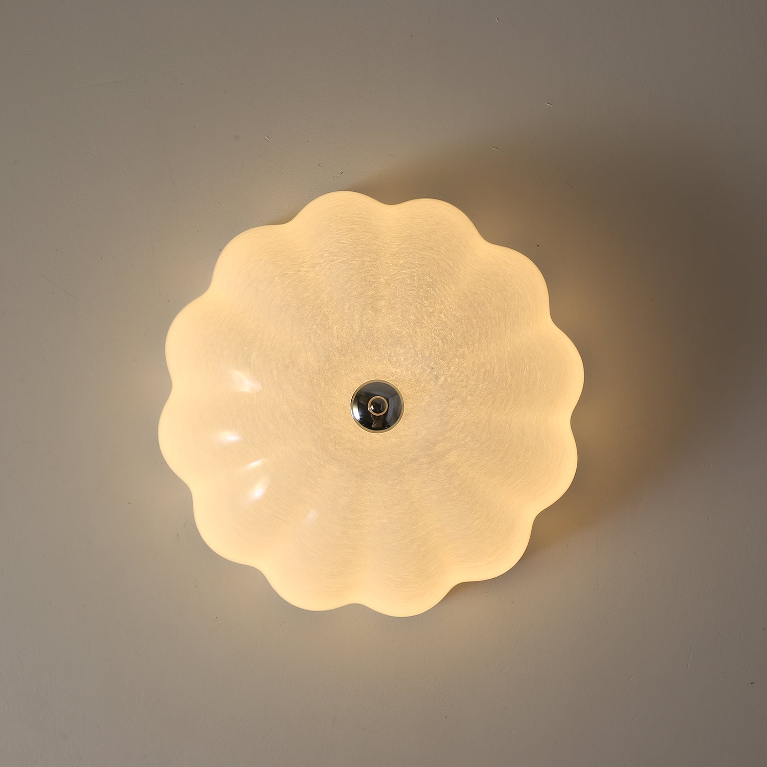 Uphaara Modern Minimalist Opal Shell Glass Ceiling Lamp-Neutral Decor