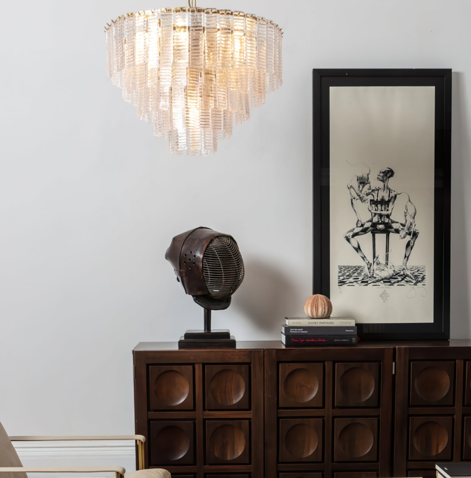 Aurora Chandelier Pink Murano Glass Layered Vintage Luxury-Neutral Decor