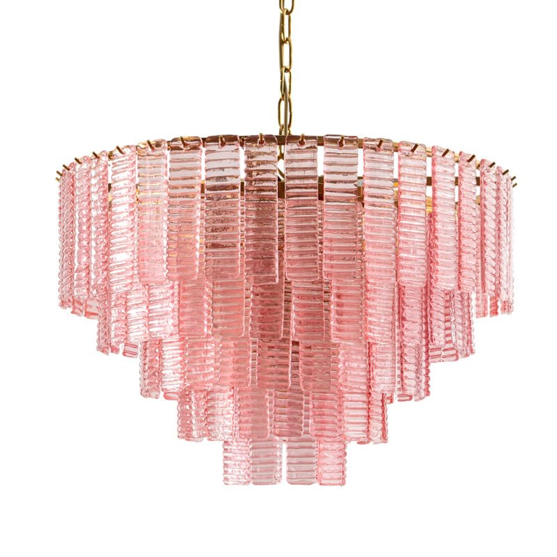 Aurora Chandelier Pink Murano Glass Layered Vintage Luxury-Neutral Decor