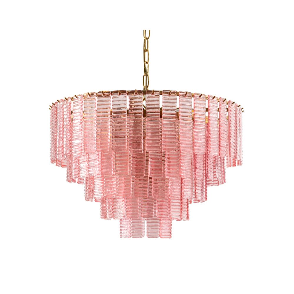 Aurora Chandelier Pink Murano Glass Layered Vintage Luxury-Neutral Decor