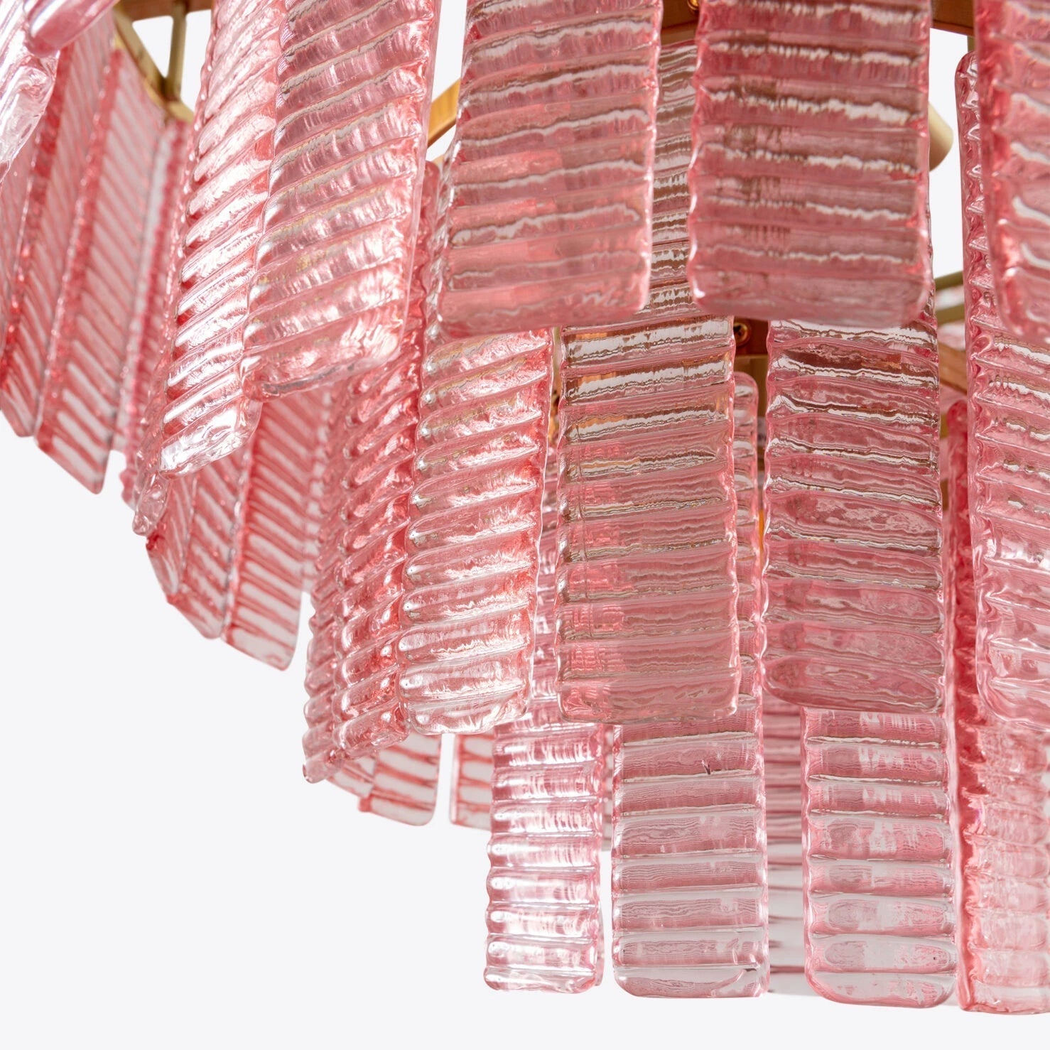 Aurora Chandelier Pink Murano Glass Layered Vintage Luxury-Neutral Decor