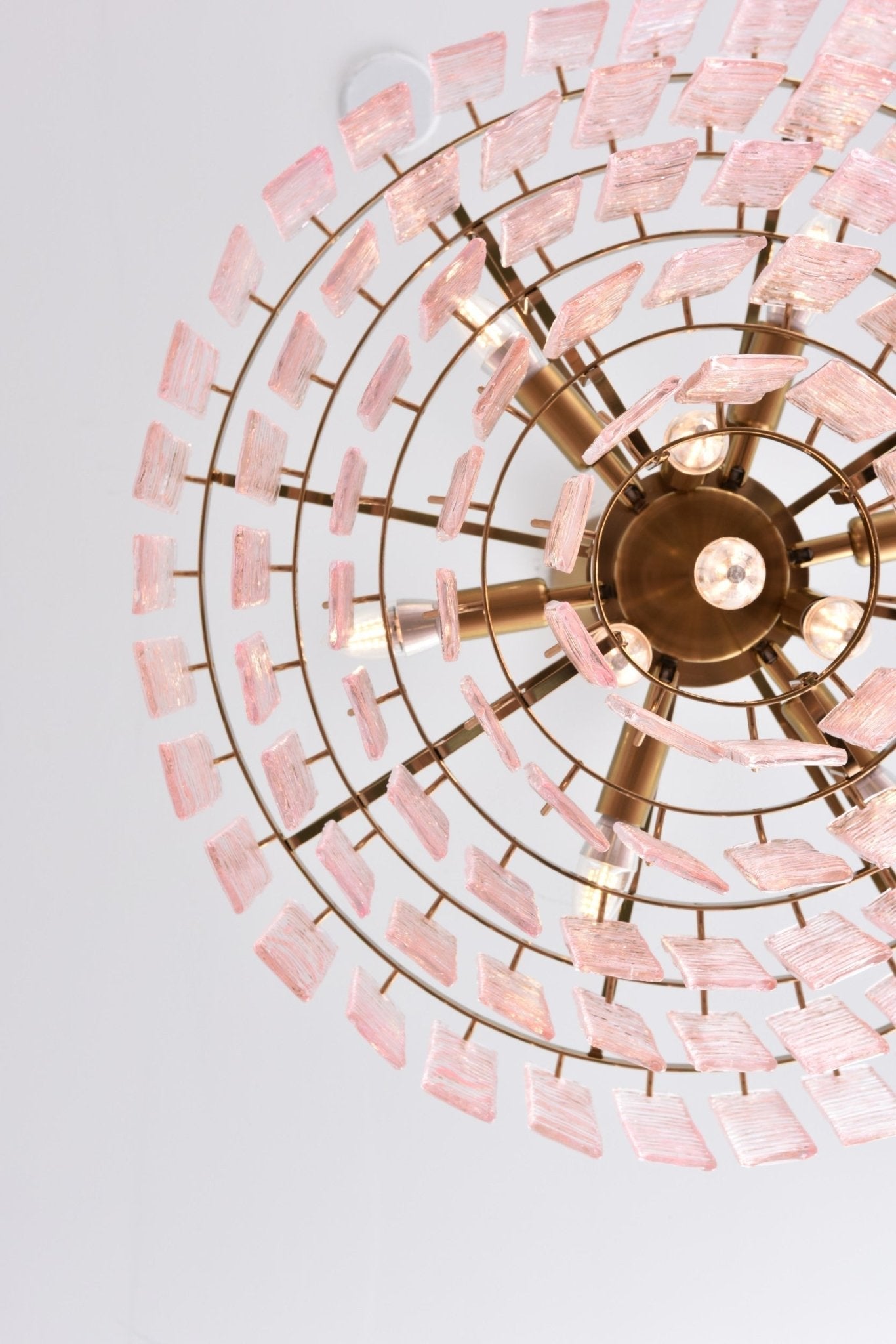 Aurora Chandelier Pink Murano Glass Layered Vintage Luxury-Neutral Decor