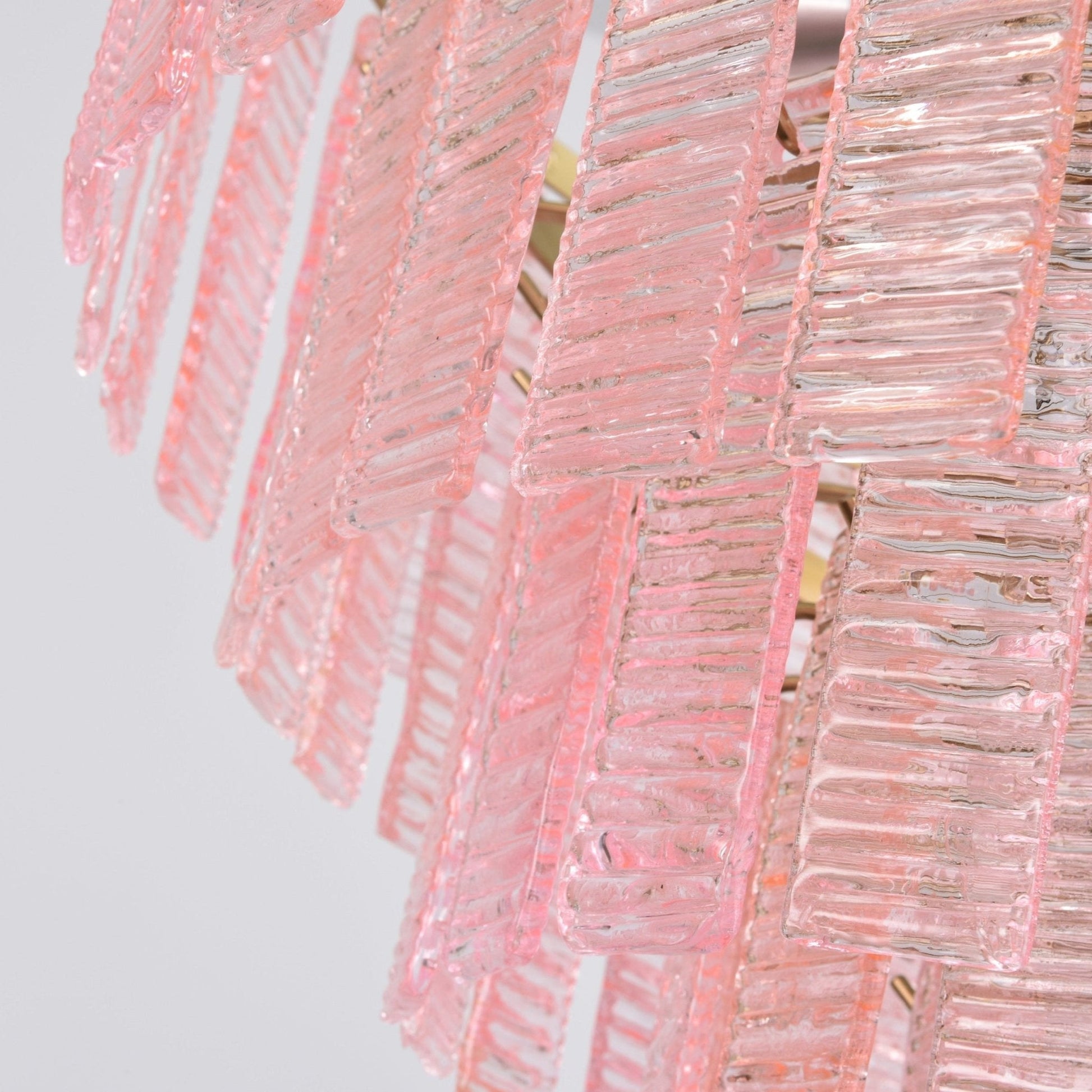 Aurora Chandelier Pink Murano Glass Layered Vintage Luxury-Neutral Decor
