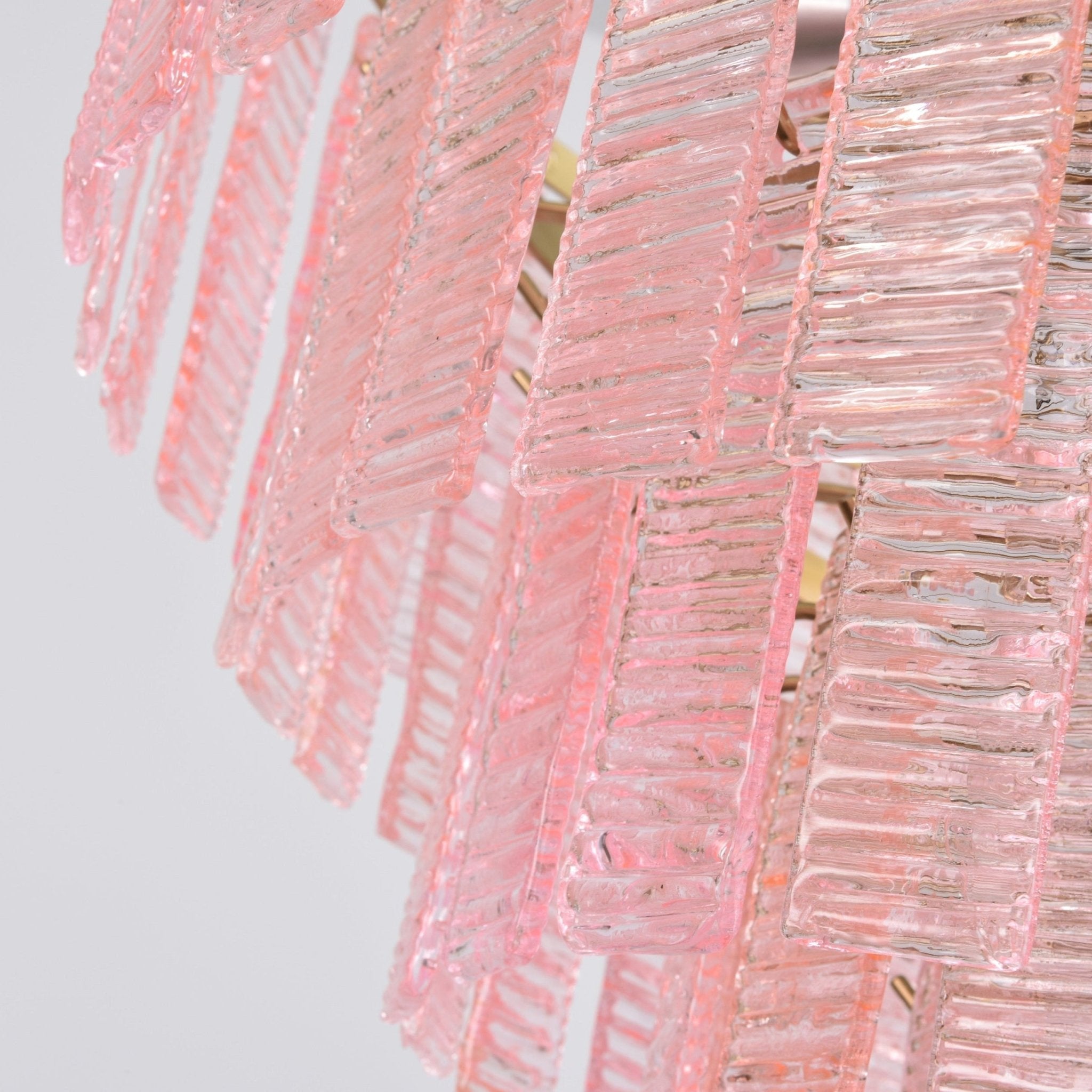 Aurora Chandelier Pink Murano Glass Layered Vintage Luxury-Neutral Decor