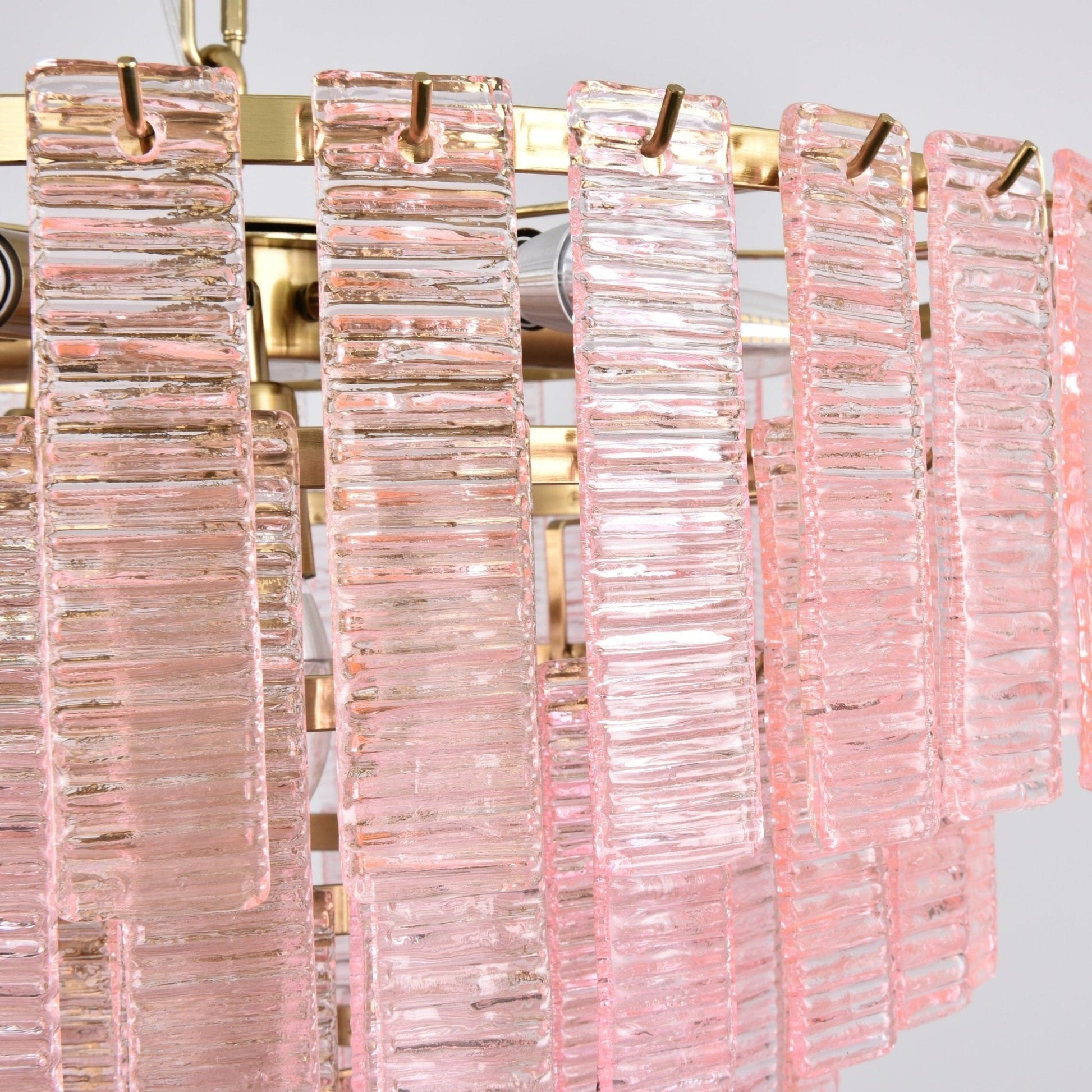 Aurora Chandelier Pink Murano Glass Layered Vintage Luxury-Neutral Decor