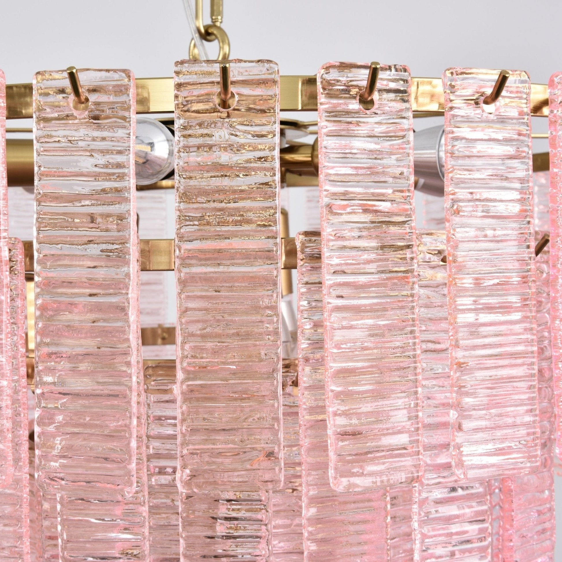 Aurora Chandelier Pink Murano Glass Layered Vintage Luxury-Neutral Decor