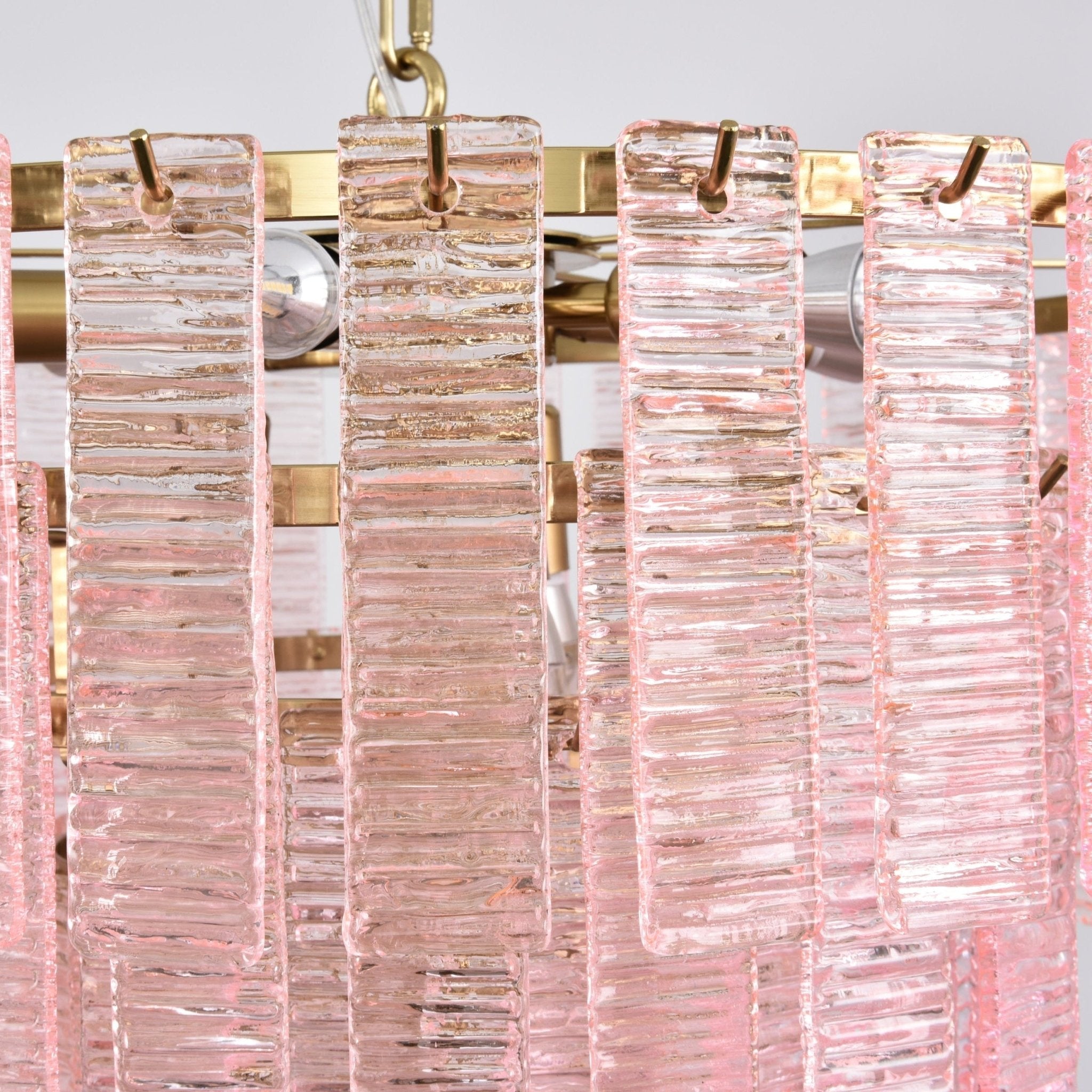 Aurora Chandelier Pink Murano Glass Layered Vintage Luxury-Neutral Decor