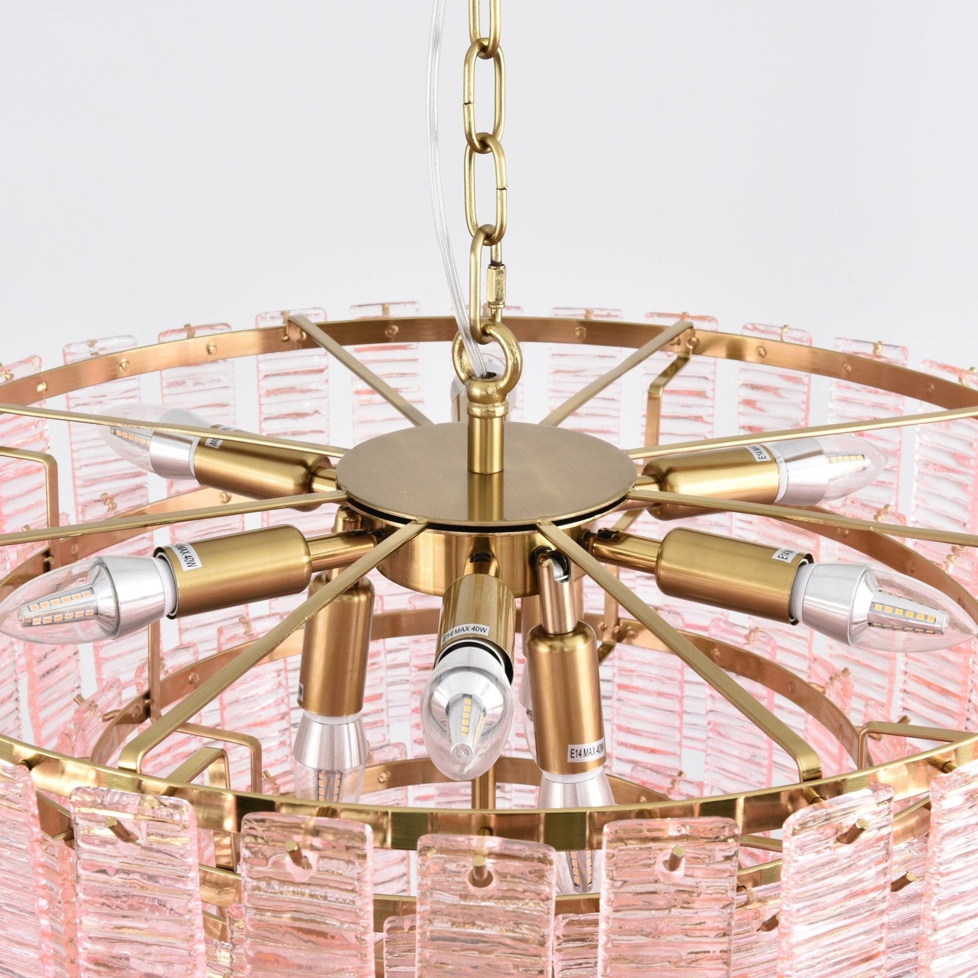 Aurora Chandelier Pink Murano Glass Layered Vintage Luxury-Neutral Decor