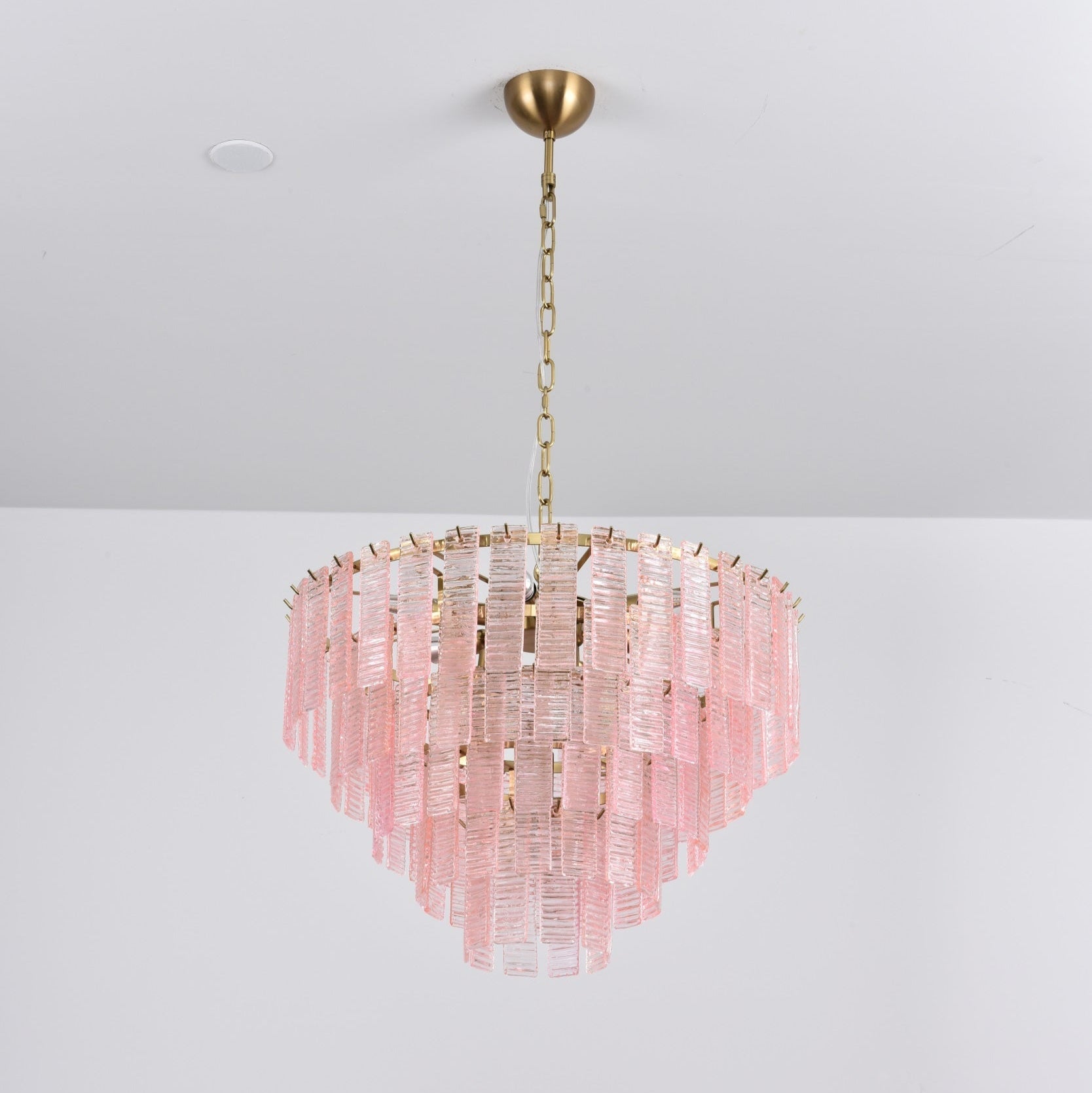 Aurora Chandelier Pink Murano Glass Layered Vintage Luxury-Neutral Decor