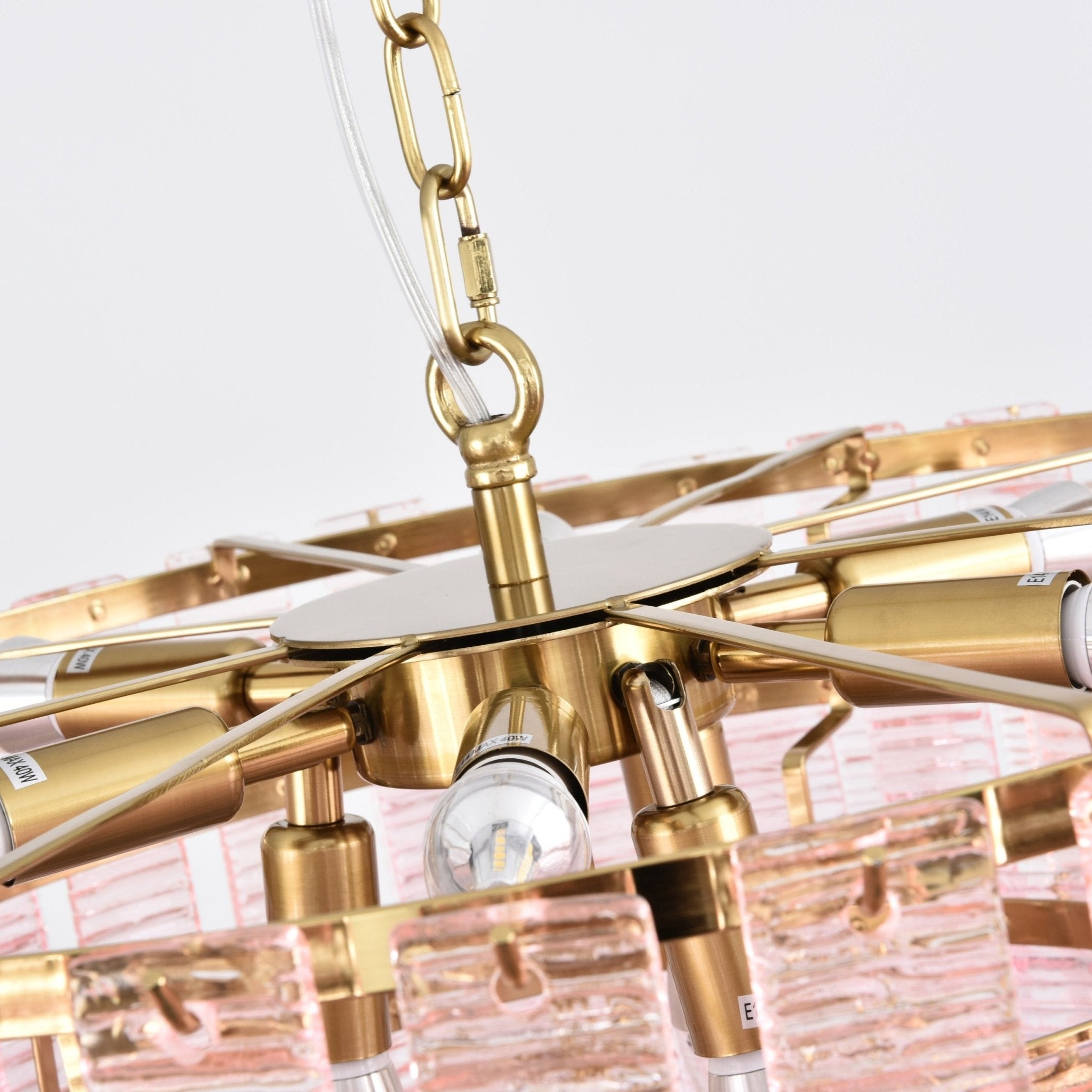 Aurora Chandelier Pink Murano Glass Layered Vintage Luxury-Neutral Decor