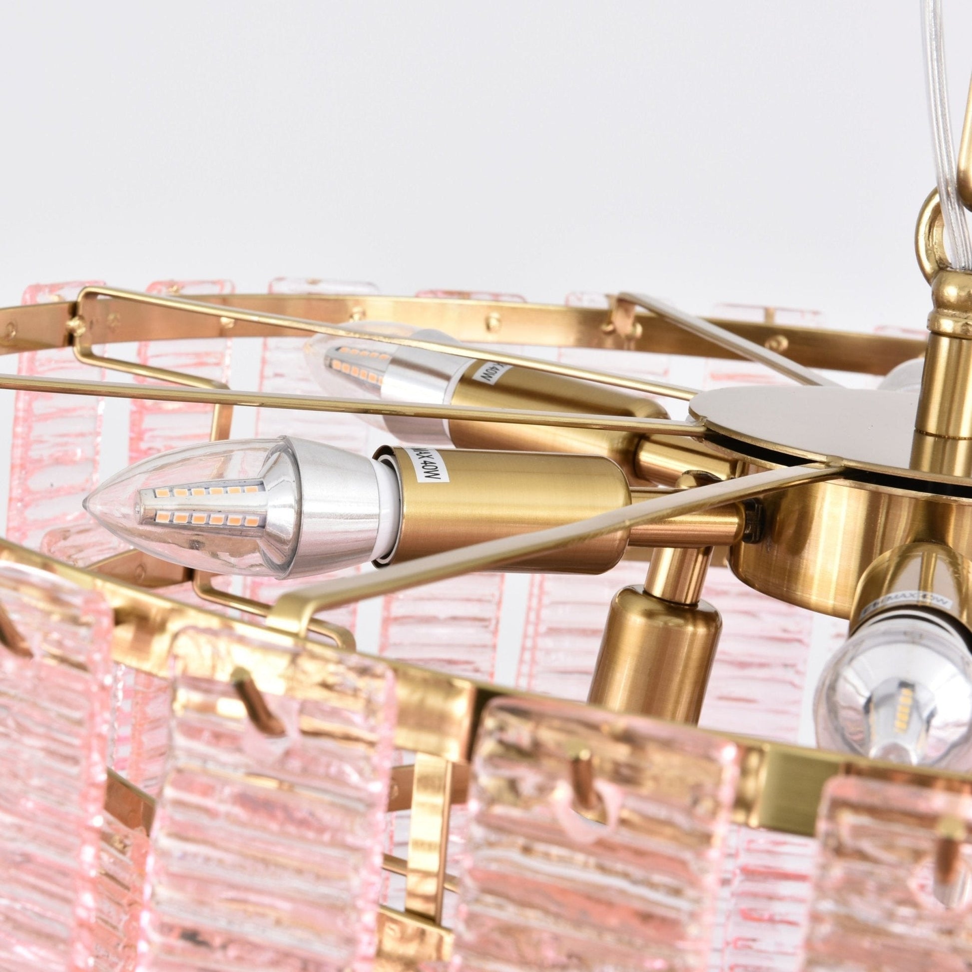 Aurora Chandelier Pink Murano Glass Layered Vintage Luxury-Neutral Decor