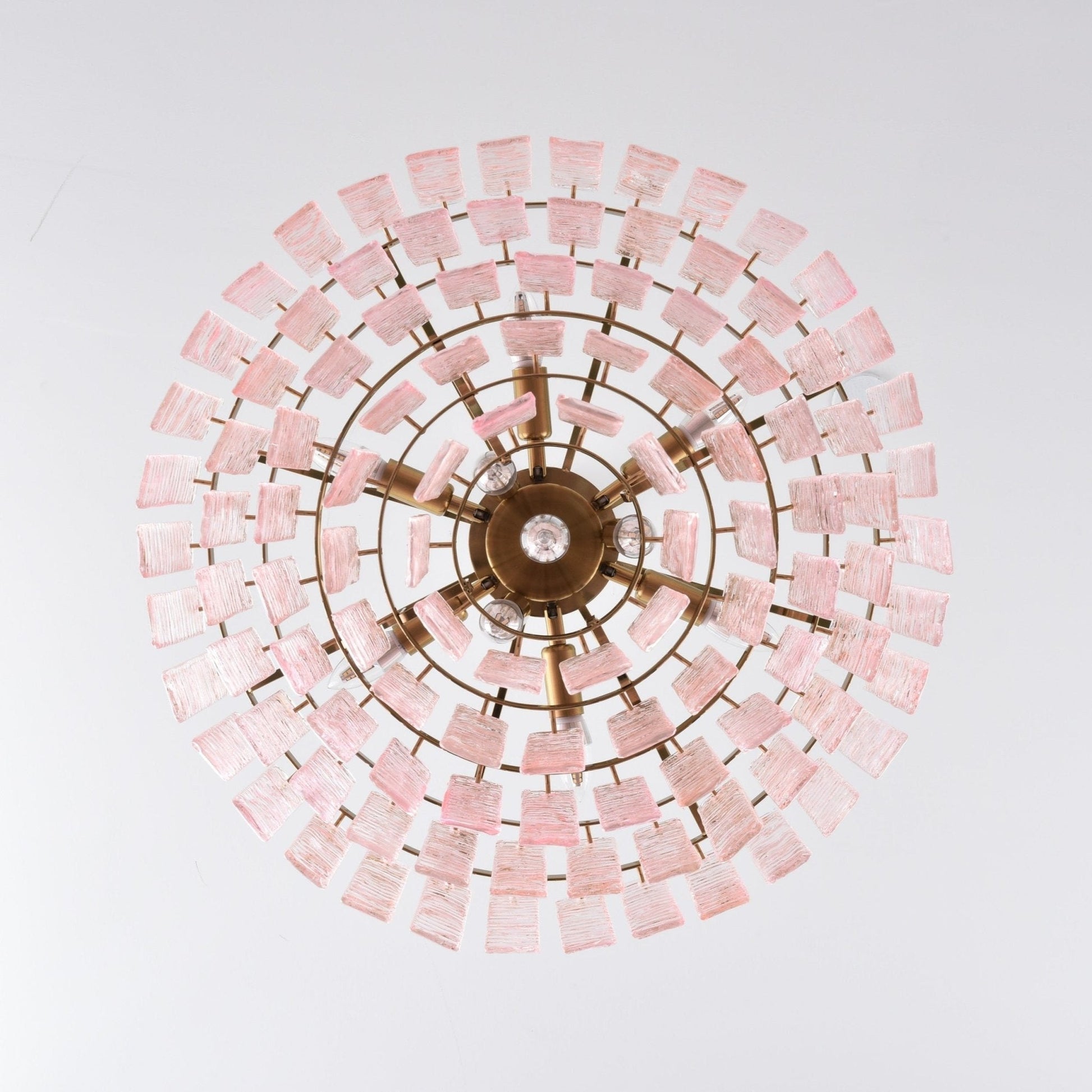 Aurora Chandelier Pink Murano Glass Layered Vintage Luxury-Neutral Decor