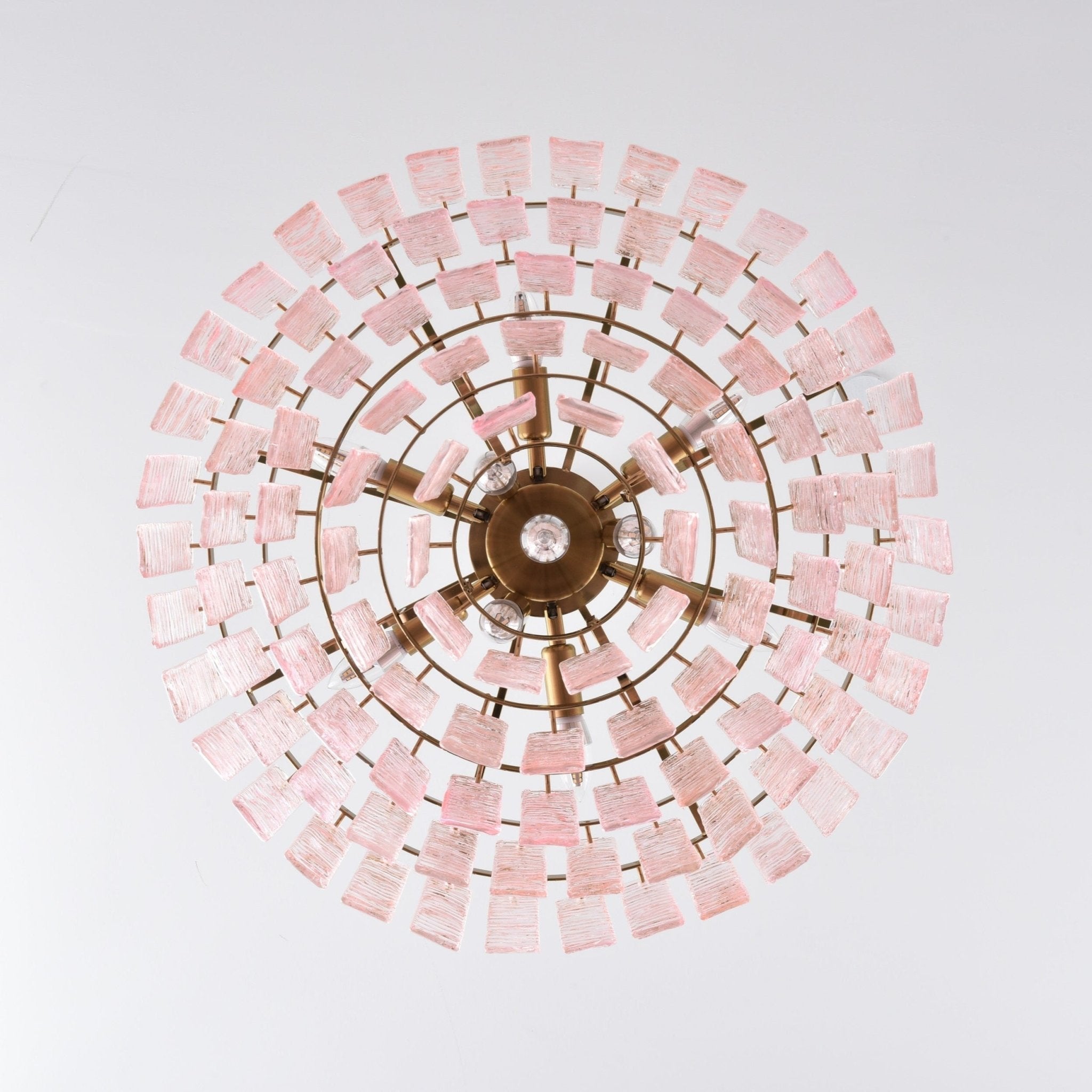 Aurora Chandelier Pink Murano Glass Layered Vintage Luxury-Neutral Decor
